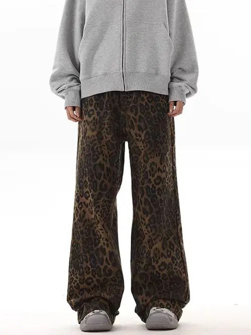 Japanese Brand Street Dance Hip Hop Vintage Leopard Print Casual Jeans Size US 32 / EU 48 - 1 Thumbnail