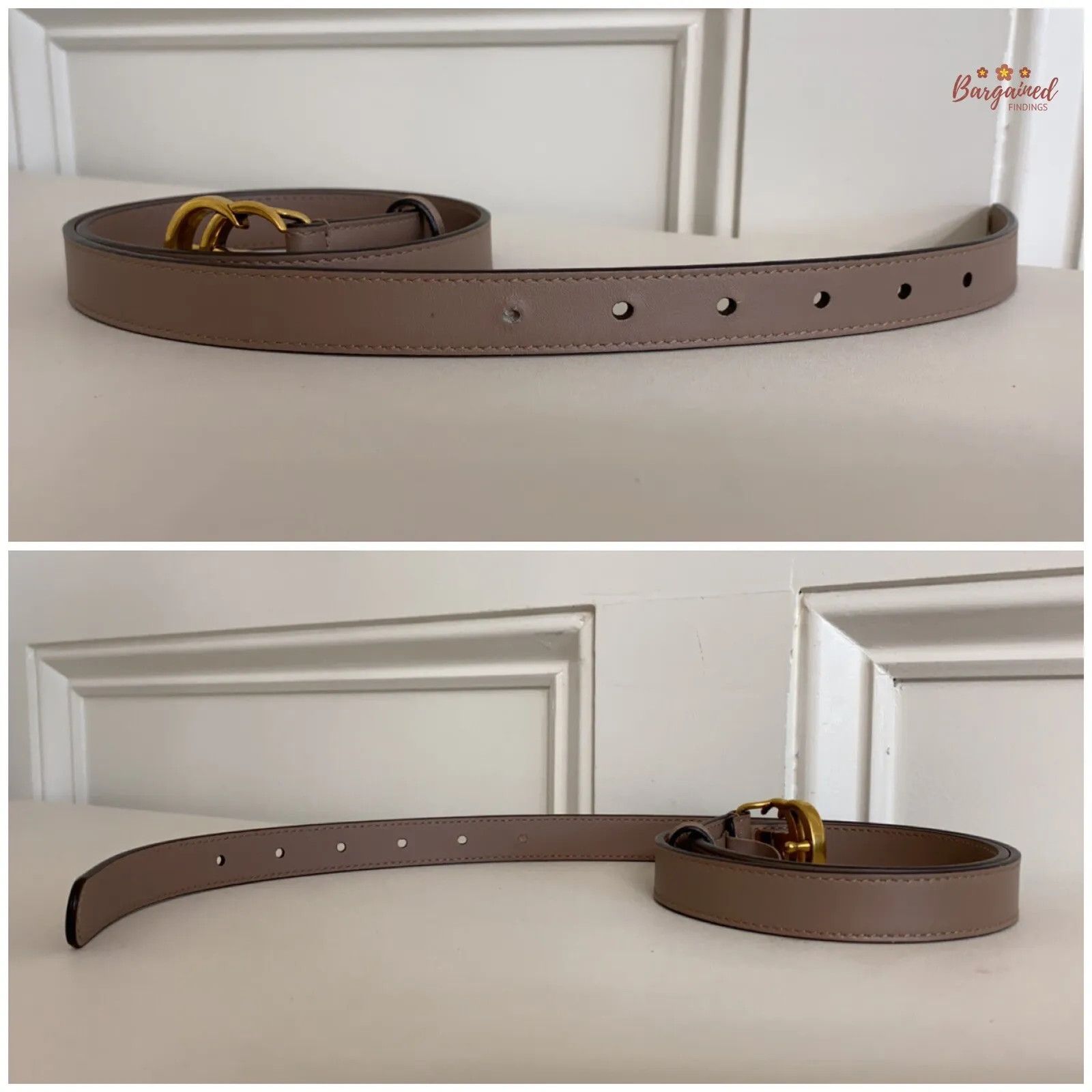 Gucci Gucci Porcelain Rose Calfskin Leather Double G Buckle Belt Size 30 - 7 Thumbnail