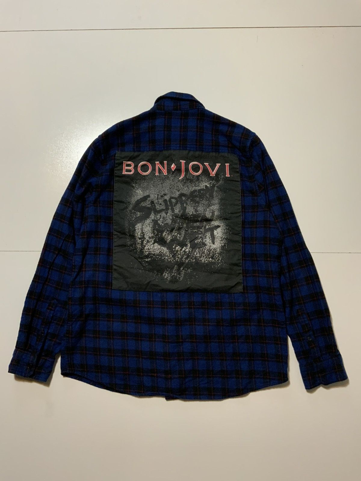 Cotton On Bon Jovi Slippery When Wet Rock Band Flannel Button Shirt Size US L / EU 52-54 / 3 - 1 Thumbnail
