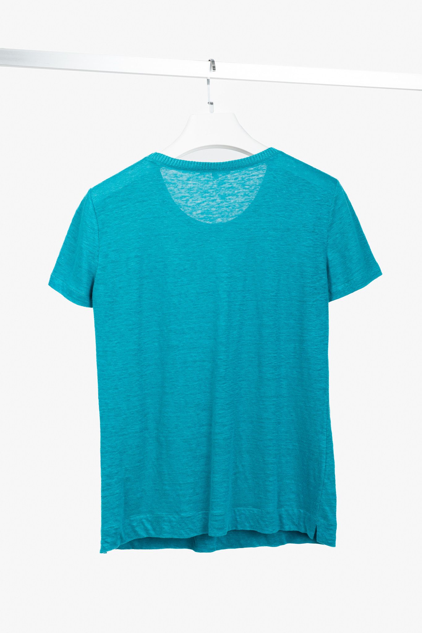 Loro Piana Loro Piana Blue Linen Short-Sleeve T-Shirt Size S / US 4 / IT 40 - 2 Thumbnail