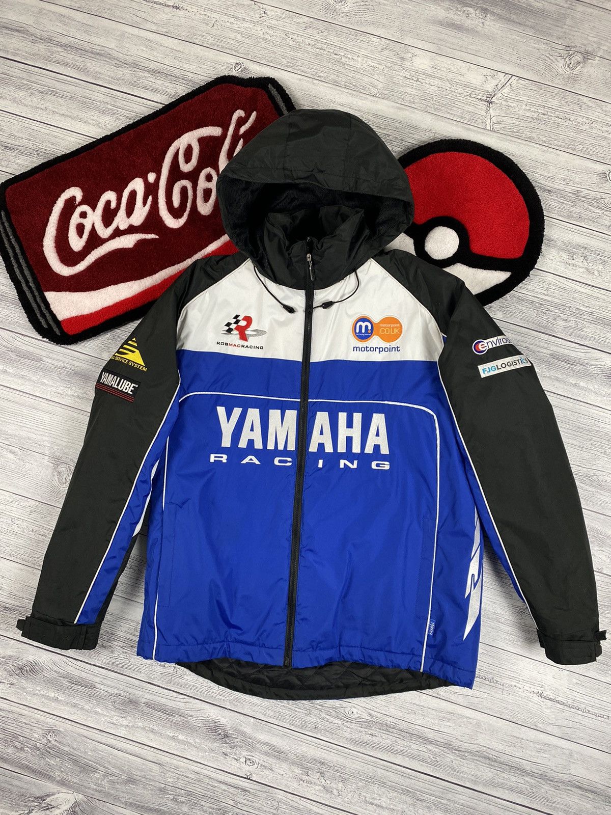image of Big Logo Racing Jacket in Blue, Men's (Size Medium)