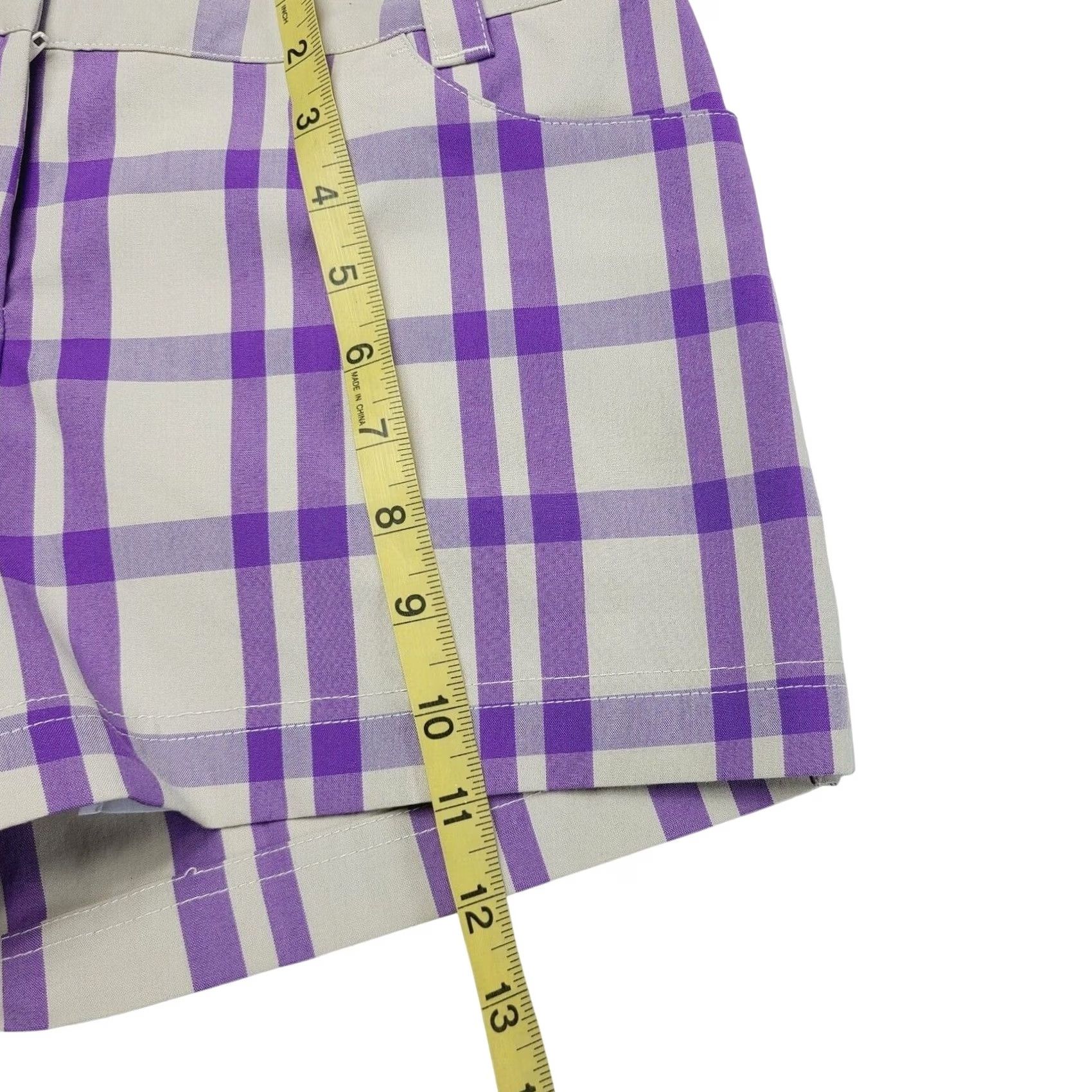 Adidas Adidas Women’s Size 2 Checkered Plaid Shorts Purple Athletic Golf Casual NWT Womens Size 26" / US 2 / IT 38 - 6 Thumbnail