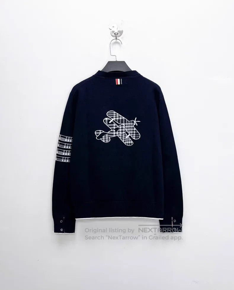 Thom Browne Thom Browne Navy, Gray Stripe Retro Collar Colorblock Back Size US M / EU 48-50 / 2 - 2 Thumbnail