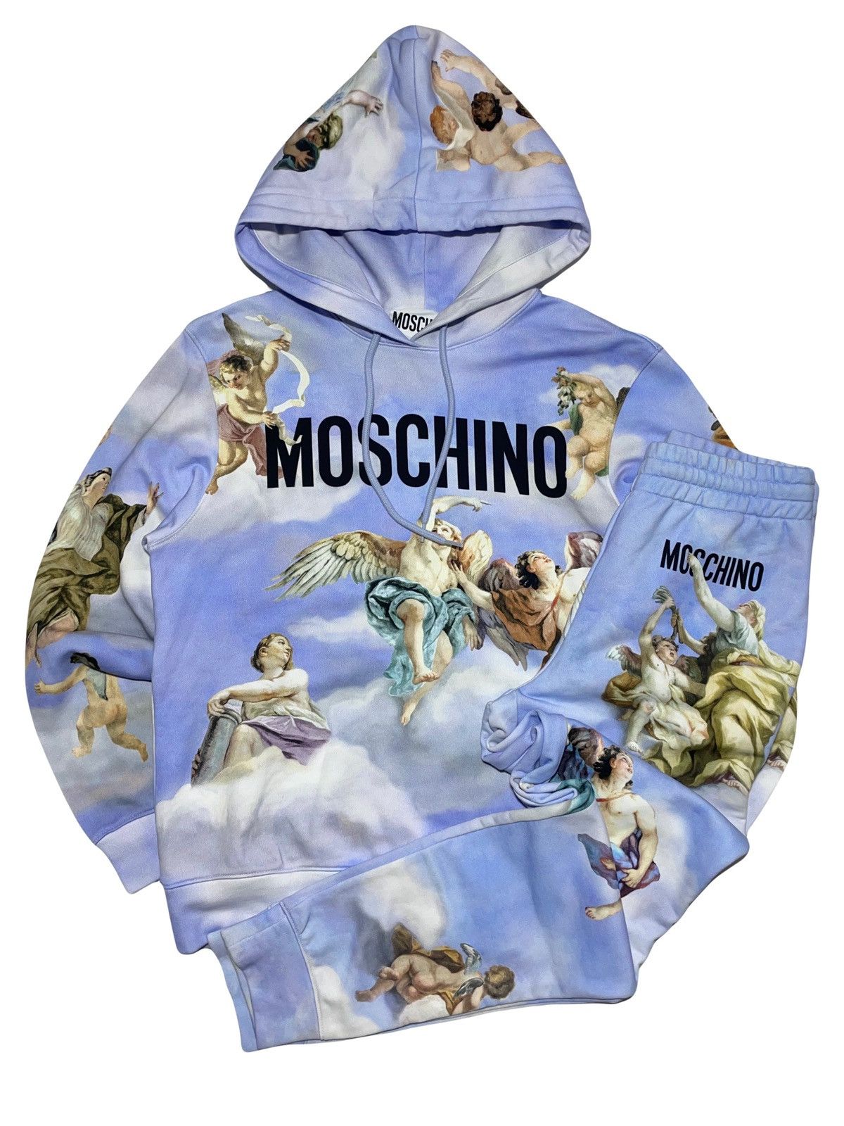 image of Moschino Couture Milano All Printed Sweatsuit in Blue, Women's (Size Small)