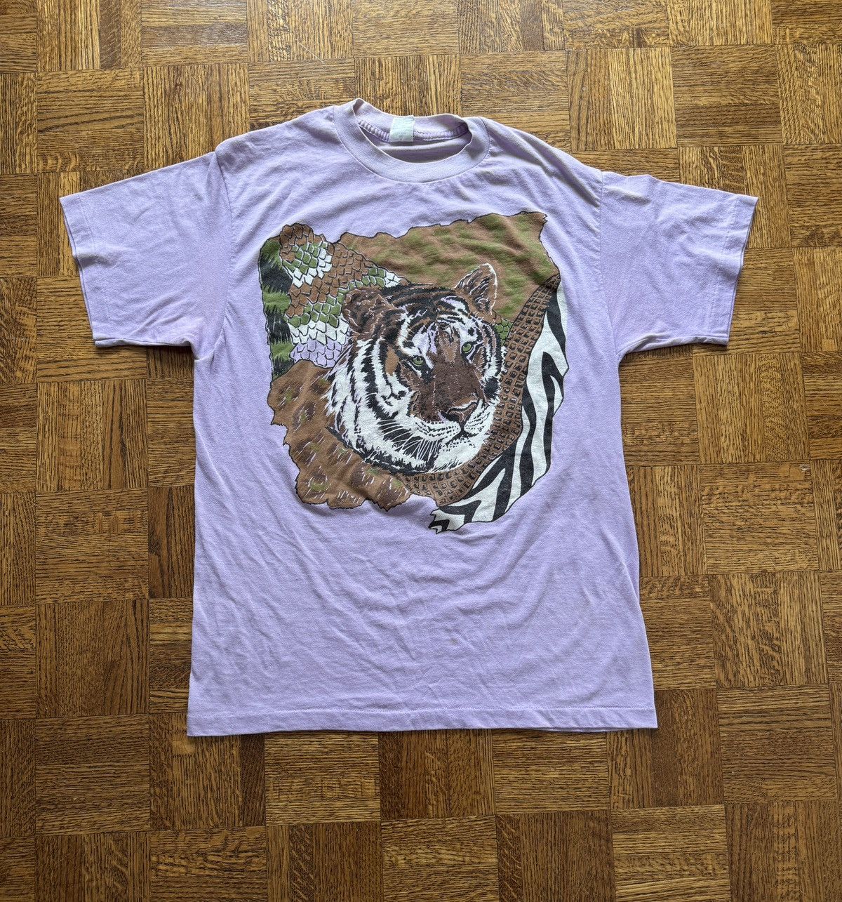 Vintage Vintage 80s Tiger Animal Nature Graphic Tee Size US M / EU 48-50 / 2 - 1 Thumbnail