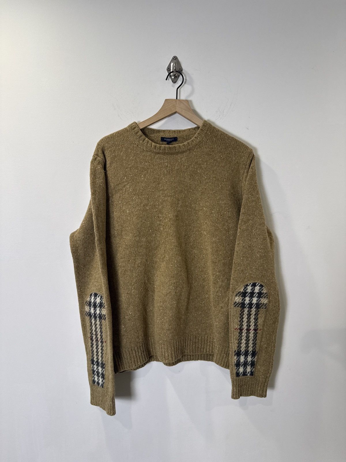 Burberry Burberry London Wool Knit w/ Check Elbow Patches Size US M / EU 48-50 / 2 - 1 Thumbnail