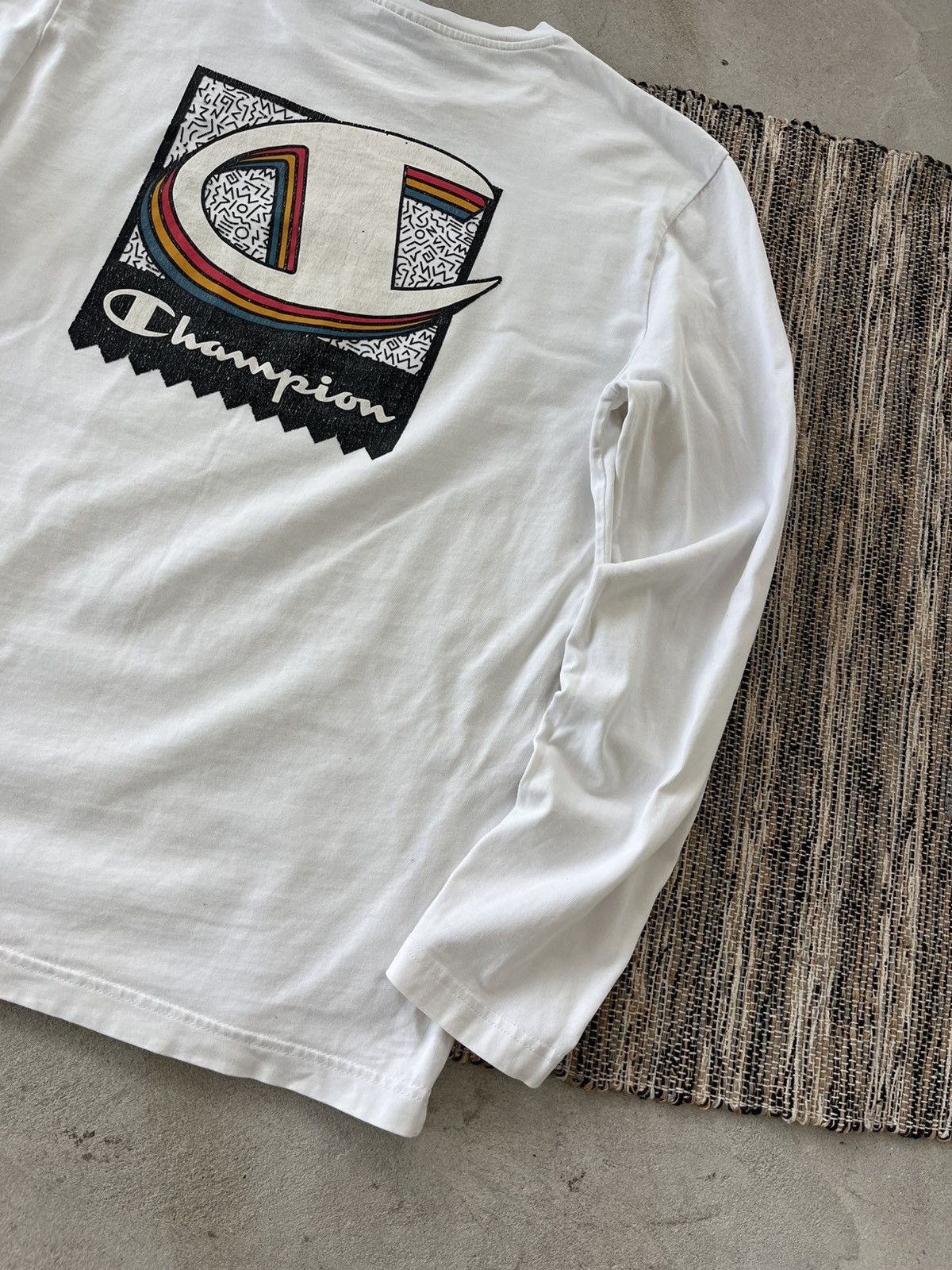 Champion × Vintage Vintage Champion Longsleeve Tshirt White Logo Blank tee Y2K Size US S / EU 44-46 / 1 - 14 Thumbnail