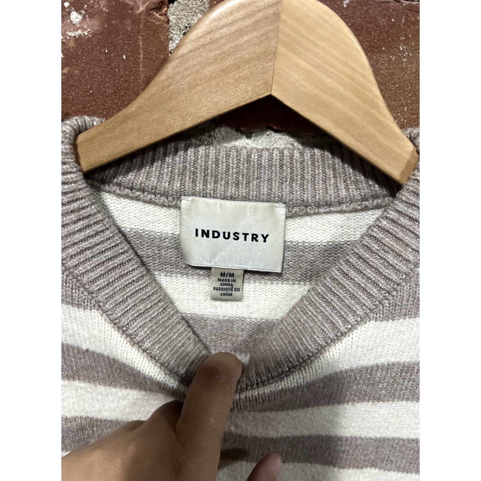 Industrie VINTAGE Industry Sweater Striped Viscose Blend Sweatshirt Medium Womens Orange Turtleneck Pullover Womens M Pattern Striped Viscoe? Size M / US 6-8 / IT 42-44 - 2 Thumbnail