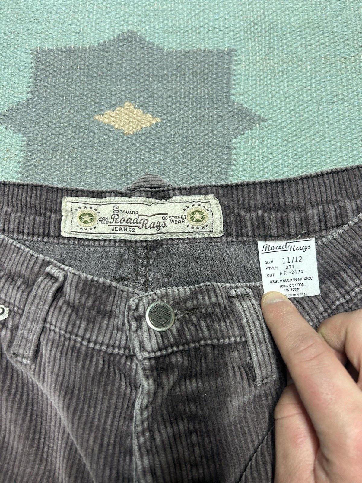 Vintage y2k corduroy pants road rags wide straight women’s 11/12 31 Size 31" - 4 Thumbnail