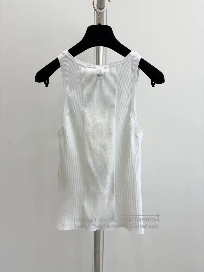 Chanel Chanel White love knitted suspender vest Size XS / US 0-2 / IT 36-38 - 3 Thumbnail