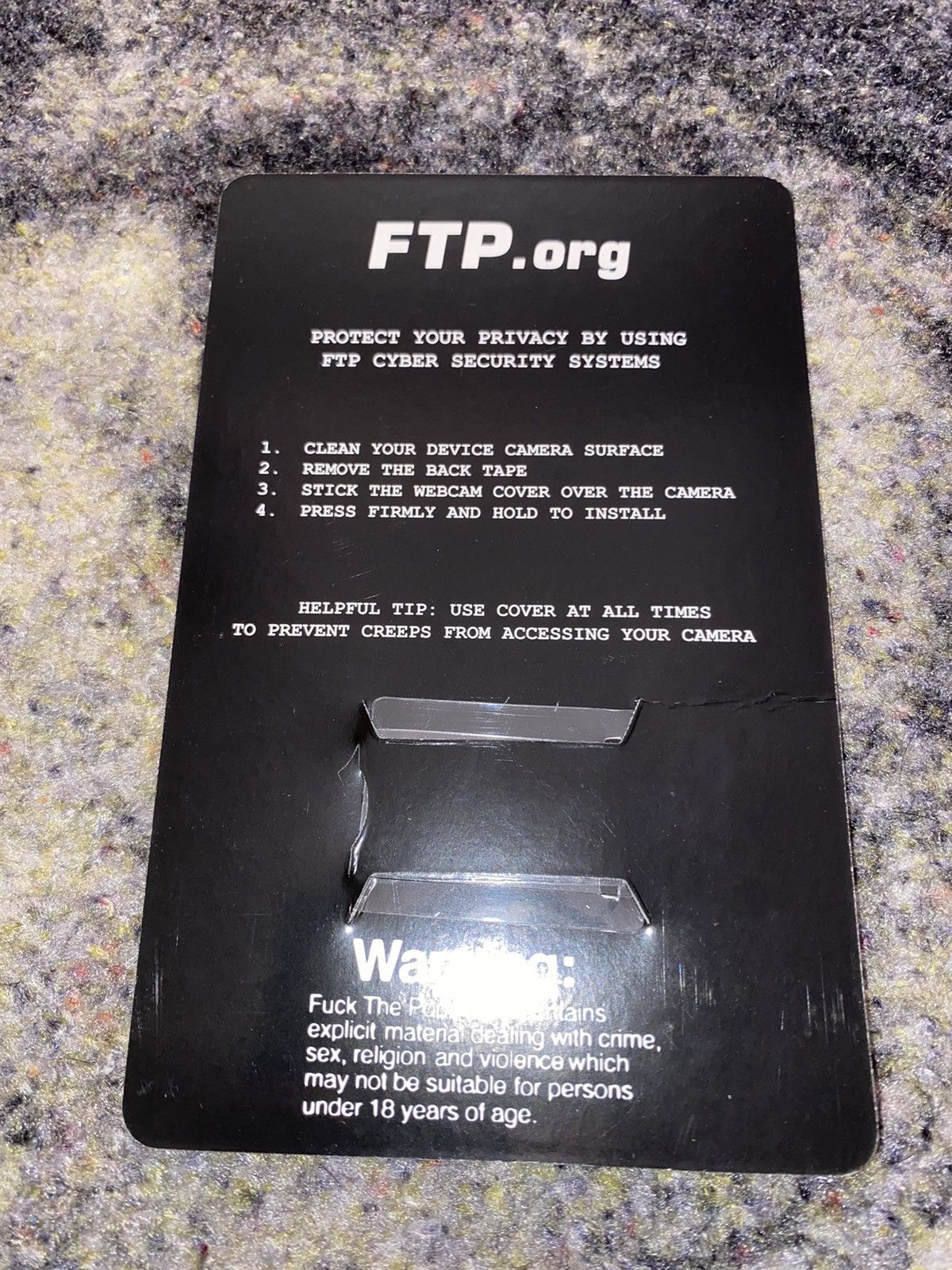 Fuck The Population FTP LOGO WEBCAM SLIDE COVER Size ONE SIZE - 2 Thumbnail