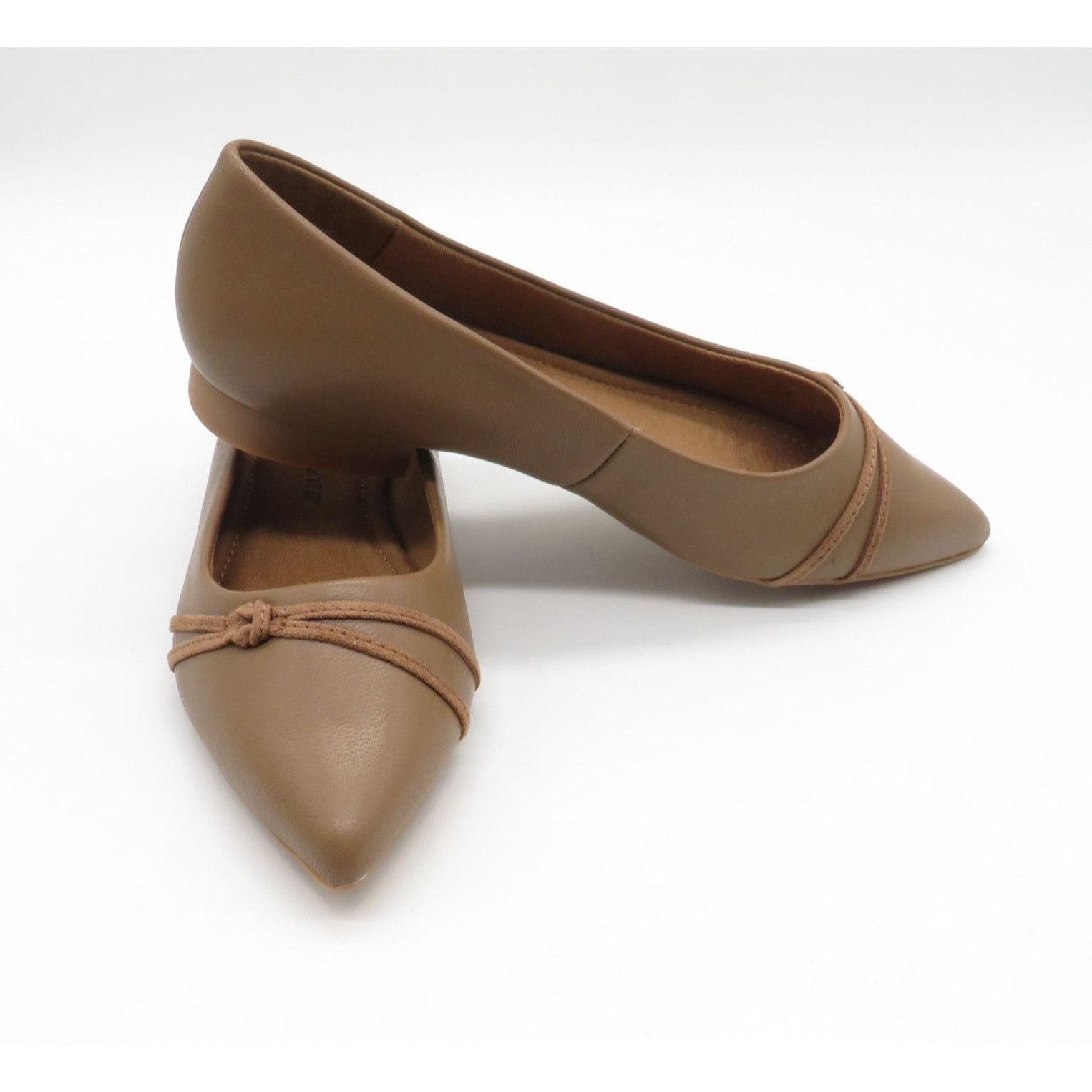 Other Bella Vita Women's Pointed Toe Brown Leather Flats Knot Deta Size US 6 / IT 36 - 3 Thumbnail