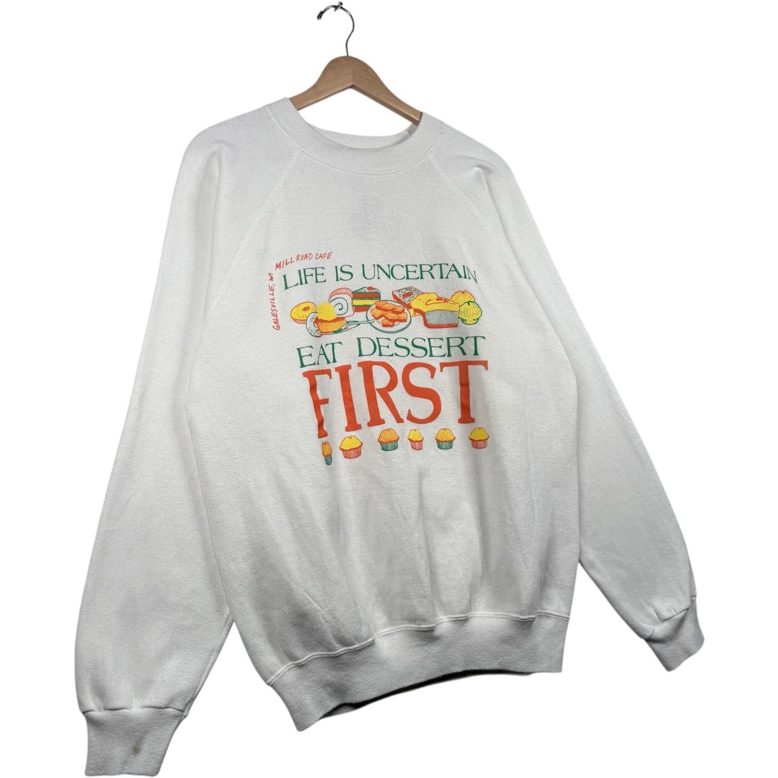 Hanes Vintage Life Is Uncertain Eat Dessert First Crewneck Large Size US L / EU 52-54 / 3 - 4 Thumbnail