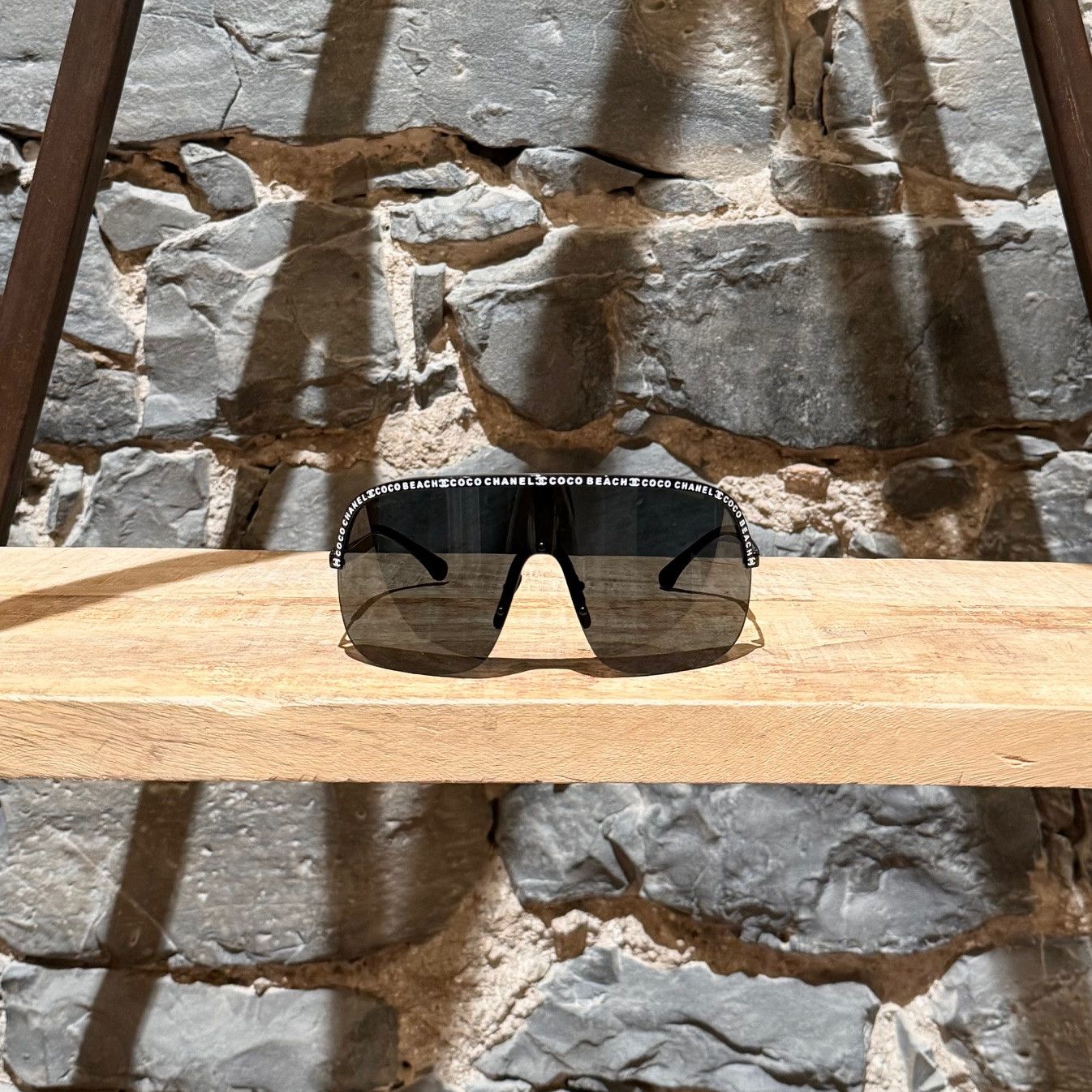 Chanel Chanel 2023 Coco Beach Black Shield Logo Sunglasses Size ONE SIZE - 2 Thumbnail