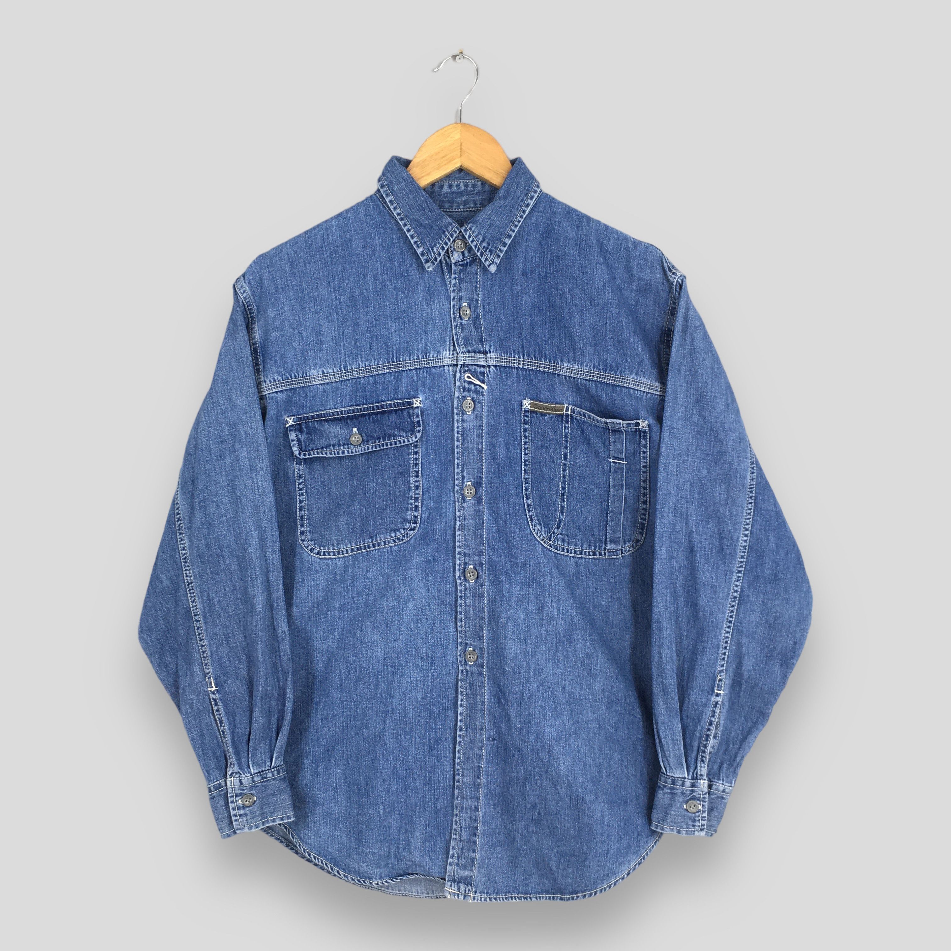 Calvin Klein × Vintage Vintage Calvin Klein Jeans Blue Denim Shirt Small Size US S / EU 44-46 / 1 - 1 Thumbnail