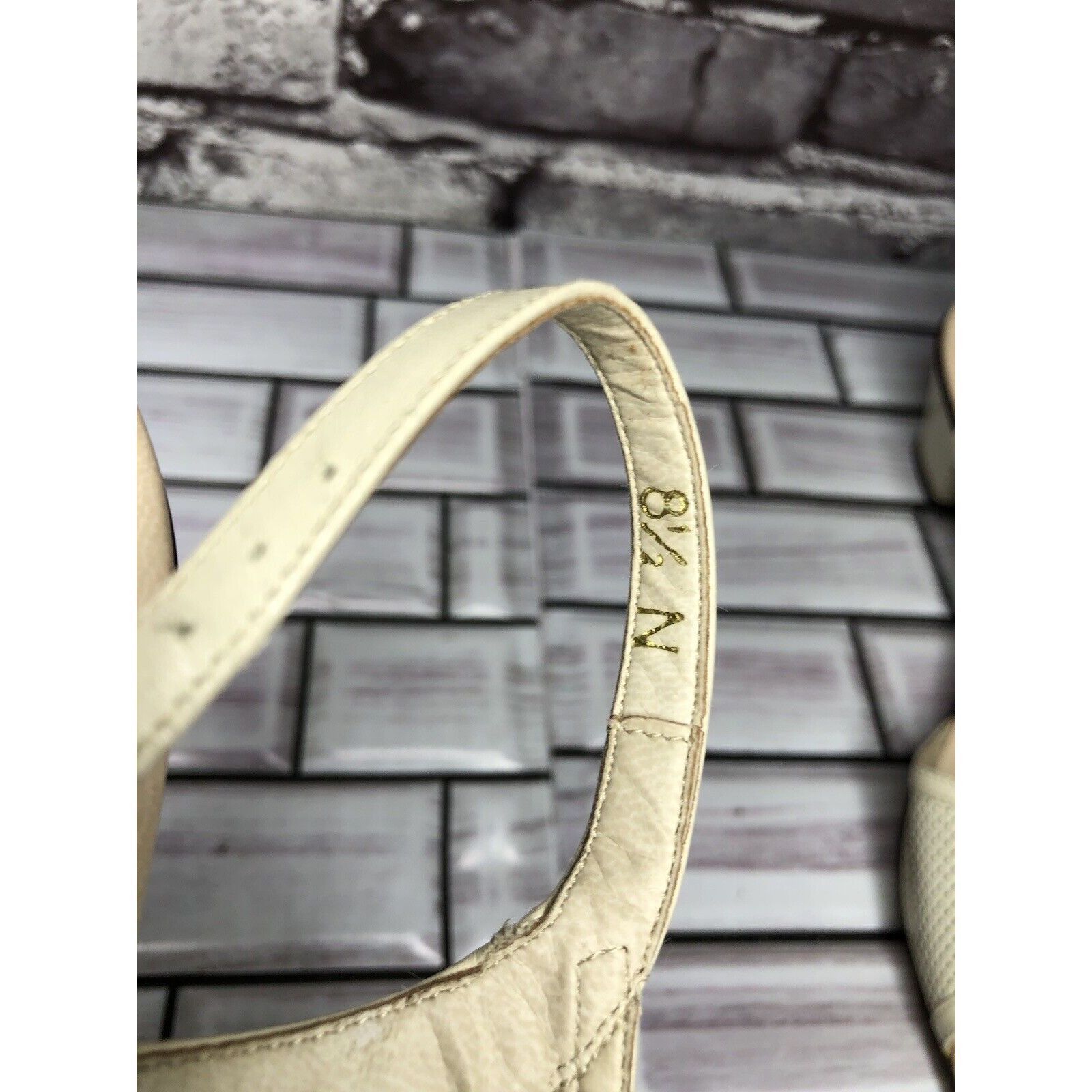 Other Selby Ivory Leather Perforated Peep Toe Heel Strap Sandals W Size US 8.5 / IT 38.5 - 9 Thumbnail