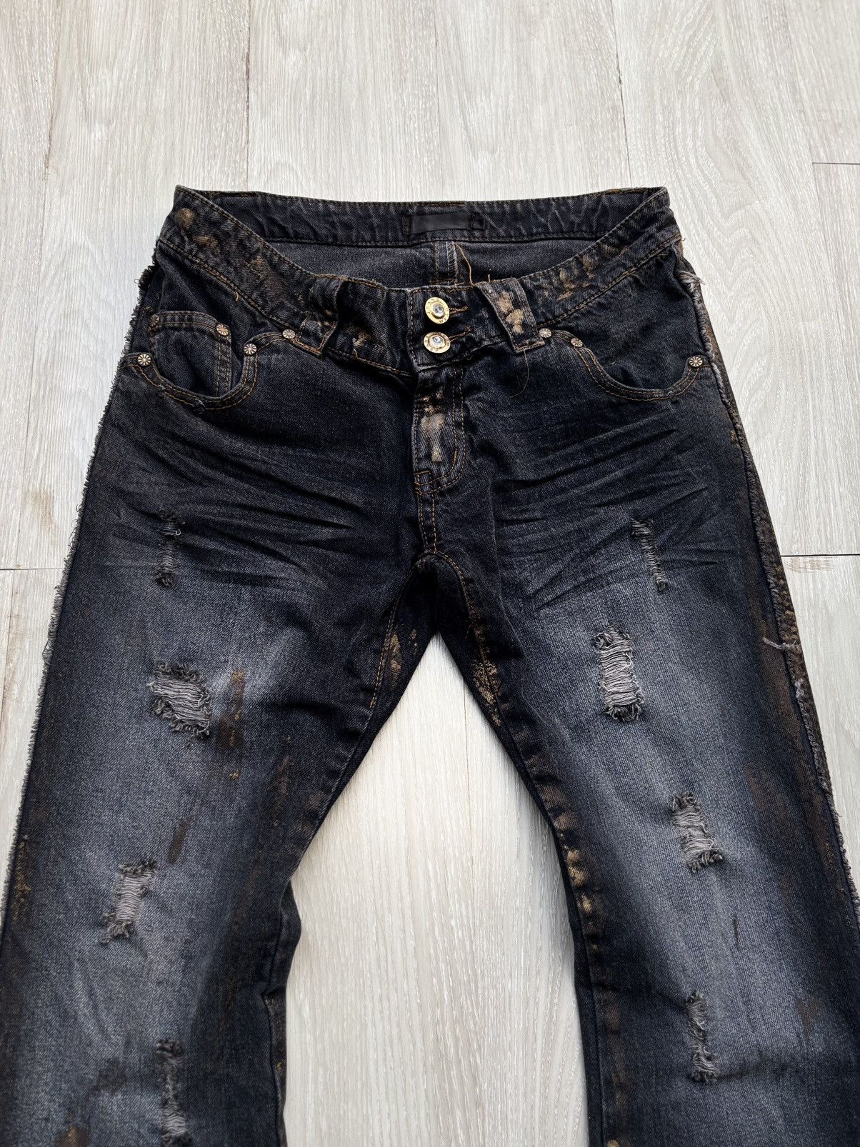 Obelisk BLACK BACCARA flare jeans Size US 29 - 2 Thumbnail