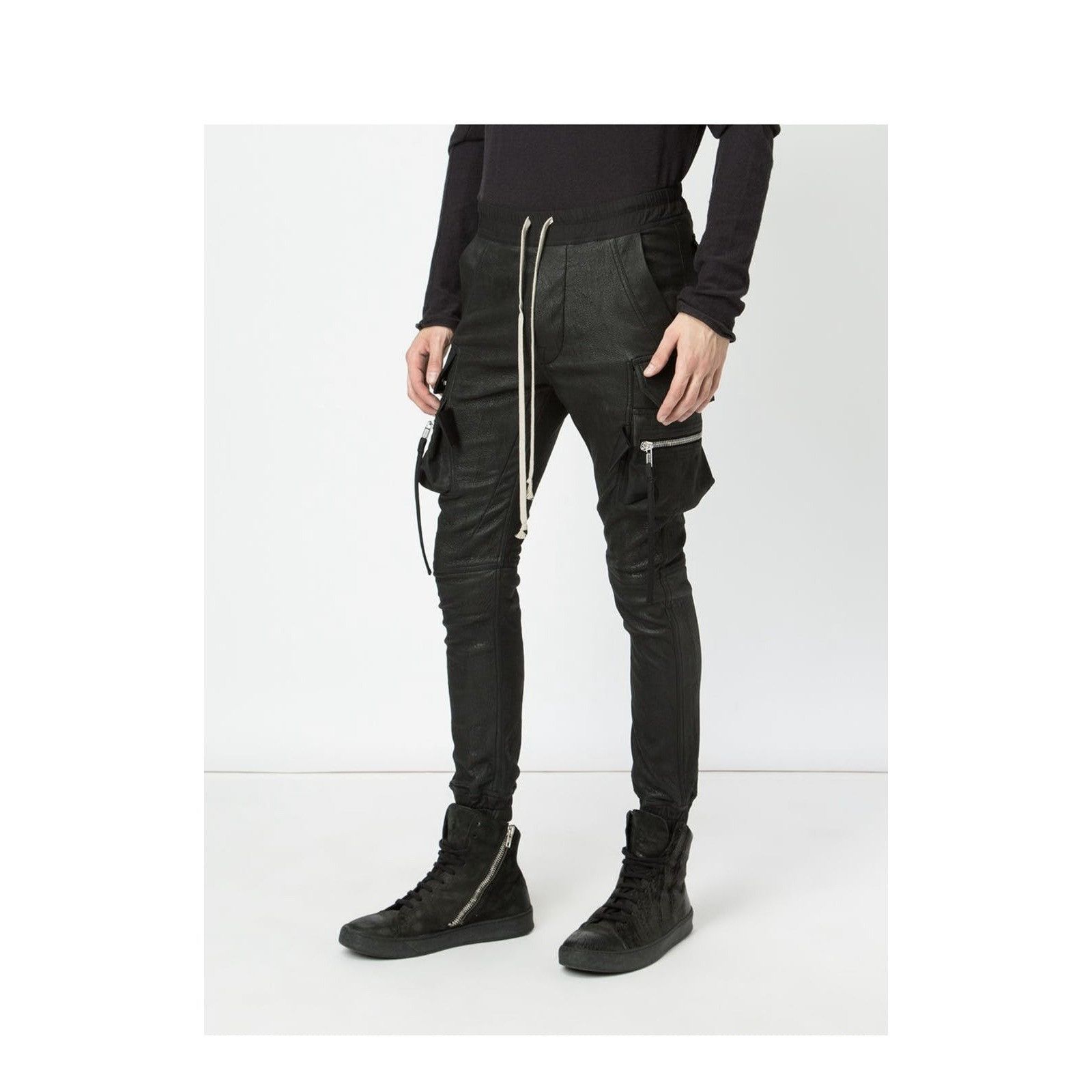 Rick Owens Rick Owens Lambskin Cargo Joggers Size US 33 - 3 Thumbnail