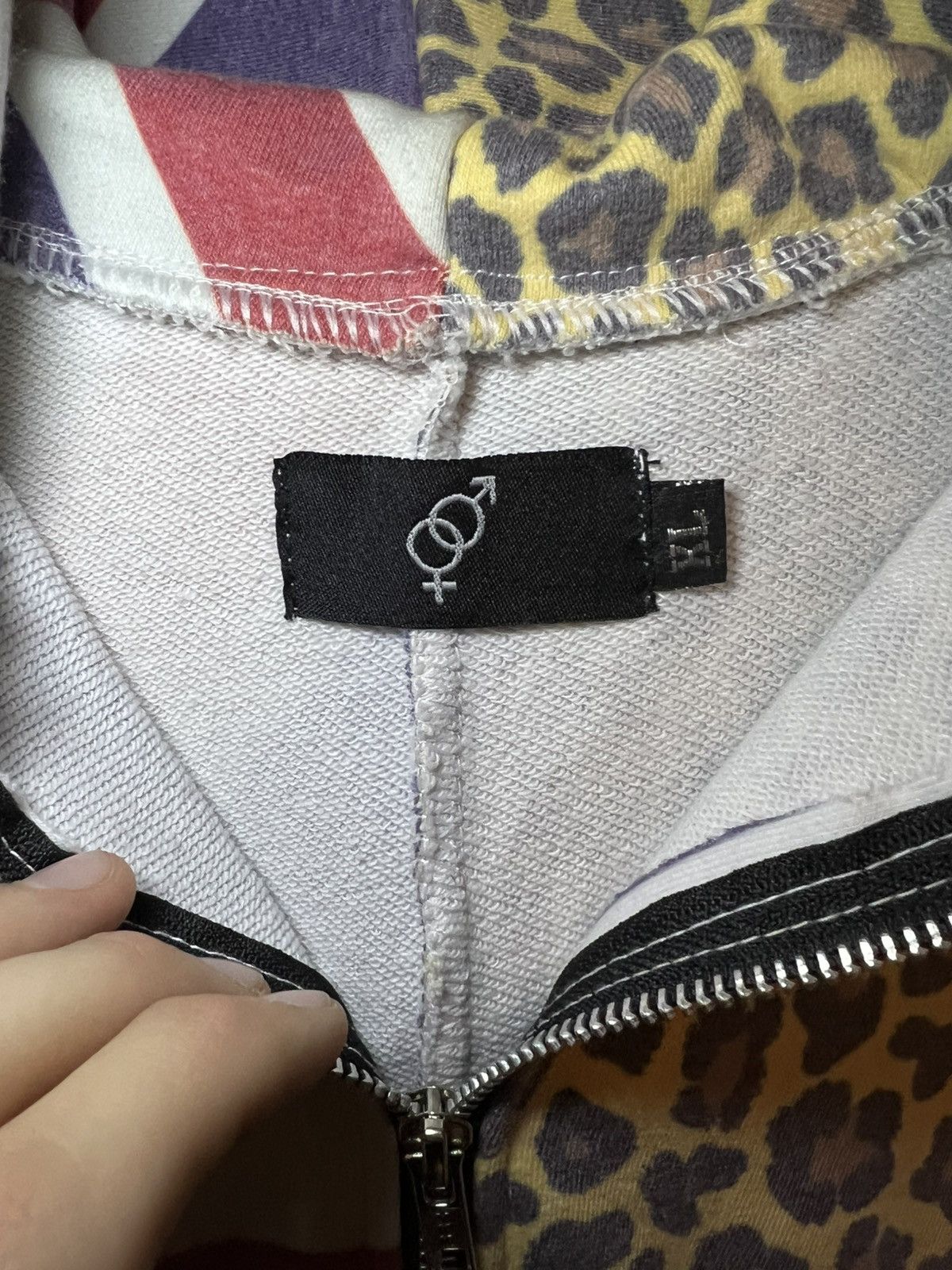 Other 2001 Odyssey Union jack / cheetah split zip-up hoodie Size US XL / EU 56 / 4 - 3 Thumbnail