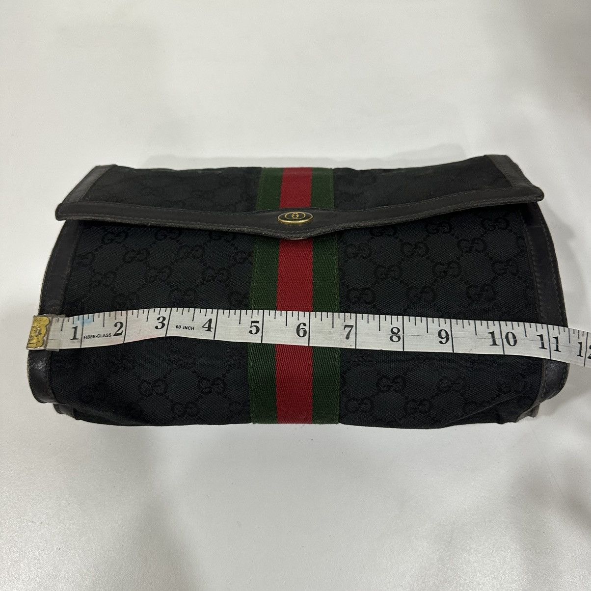 Gucci ‼️YES‼️ VINTAGE GUCCI SHERRY LINE GG CANVAS MONOGRAM POUCH BAG Size ONE SIZE - 6 Thumbnail