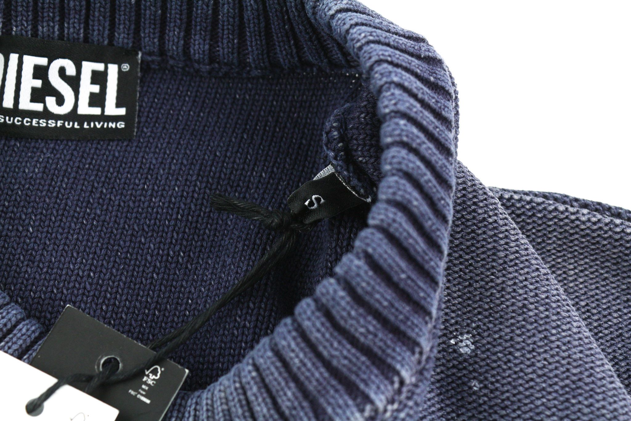 Diesel K-NORTHERN S Washed Crew Knit Blue Jumper 40131 Size US S / EU 44-46 / 1 - 7 Thumbnail