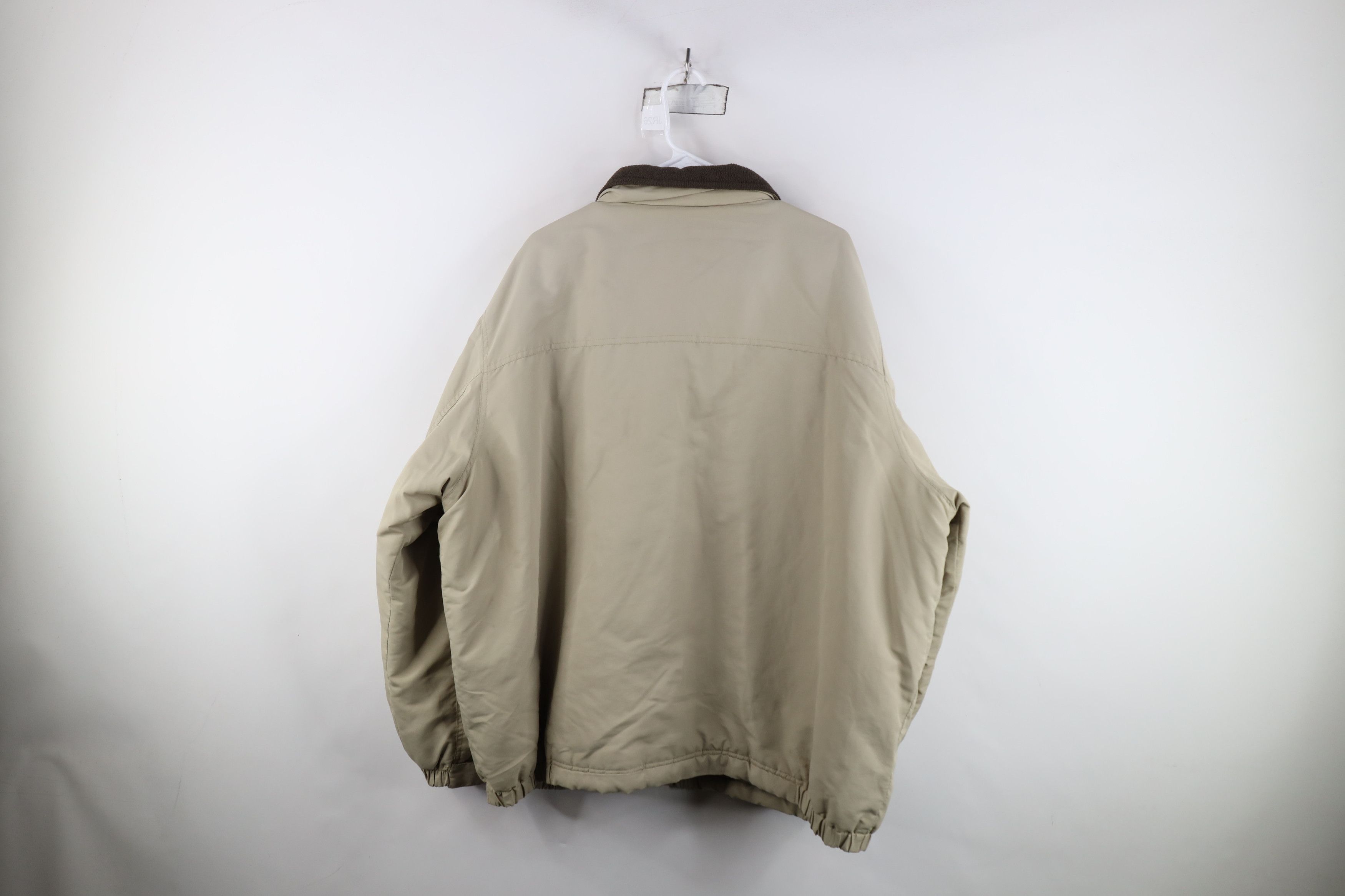 Vintage Vintage 90s Streetwear Blank Full Zip Bomber Jacket Beige Size US XXL / EU 58 / 5 - 12 Thumbnail