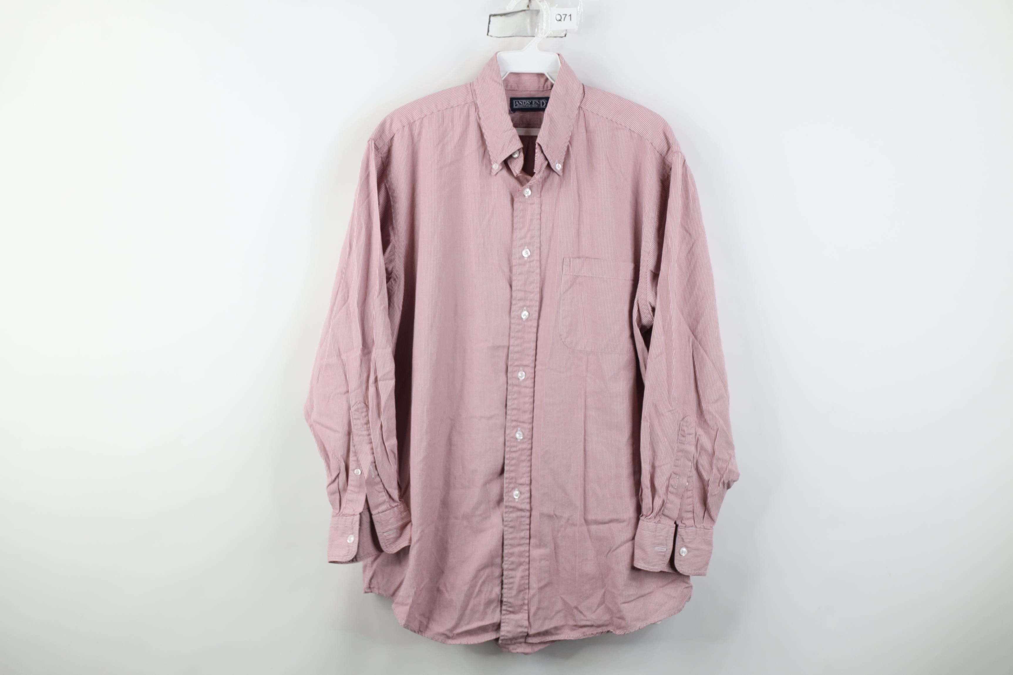 Lands' End Vintage 90s Lands End Cotton Button Down Shirt Red Plaid USA Size US M / EU 48-50 / 2 - 1 Thumbnail