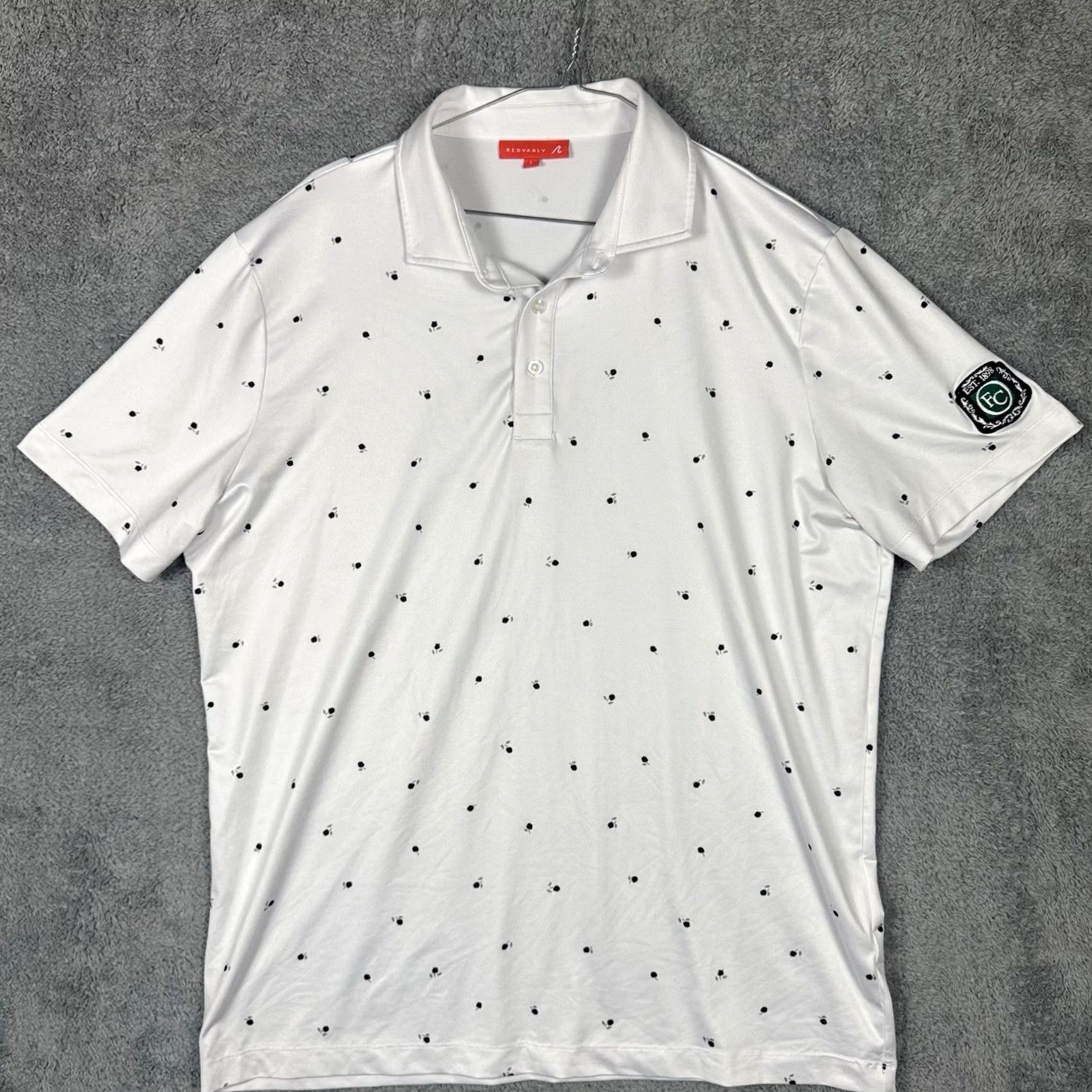 Vintage Redvanly Polo Shirt Mens Large Rose Floral Geometric Golf Stretch All Over Print Size US L / EU 52-54 / 3 - 4 Thumbnail