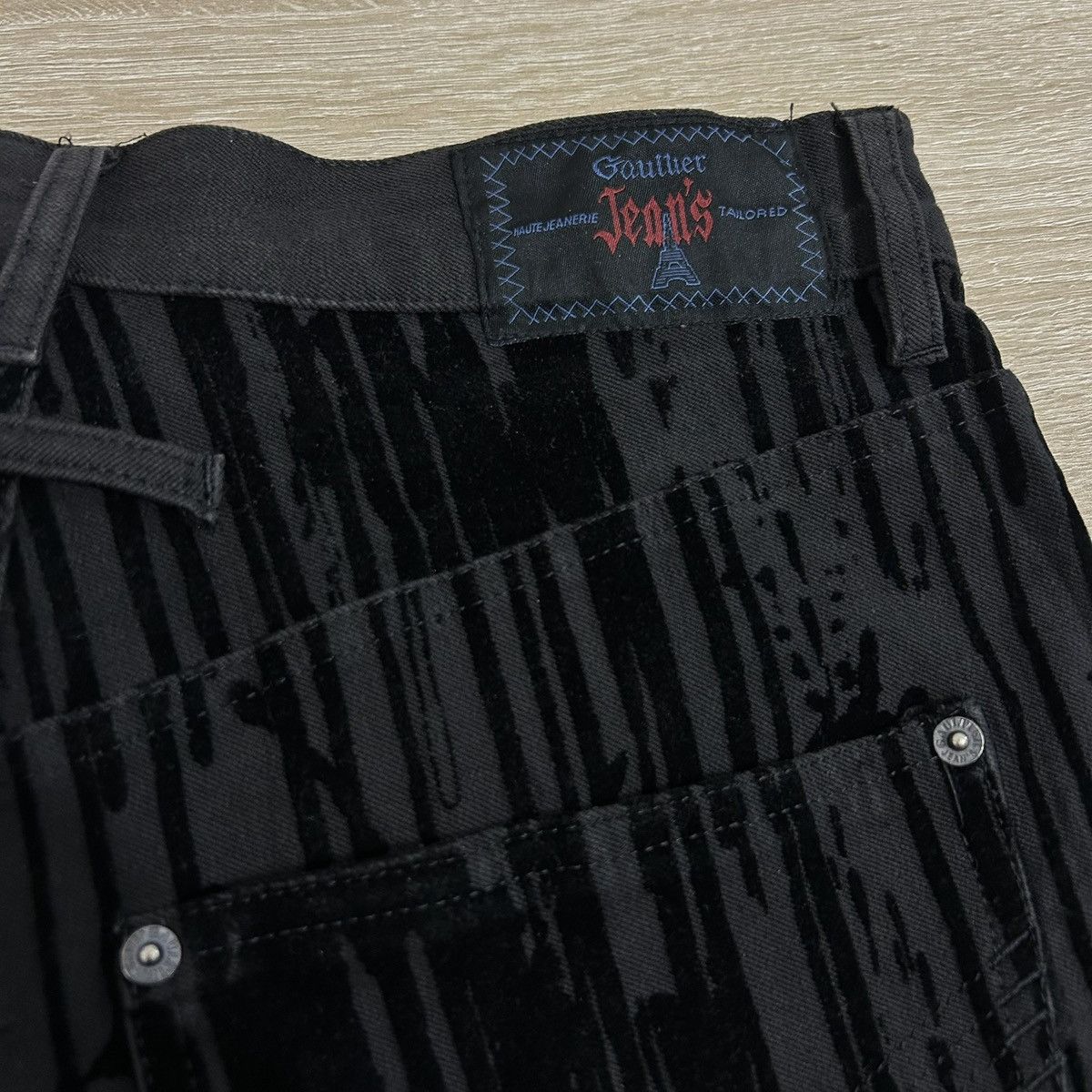 Jean Paul Gaultier 1998 Jean Paul Gaultier Velour Blood Vampire Jeans Size US 32 / EU 48 - 5 Thumbnail