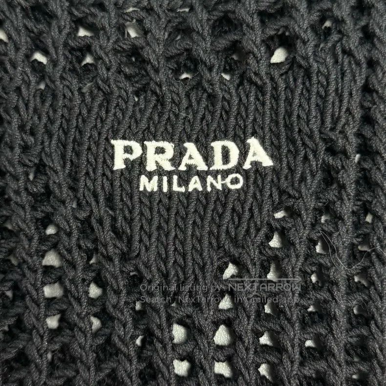 Prada Prada Black classic logo two-piece hollow knitted dress Size XS / US 0-2 / IT 36-38 - 8 Thumbnail