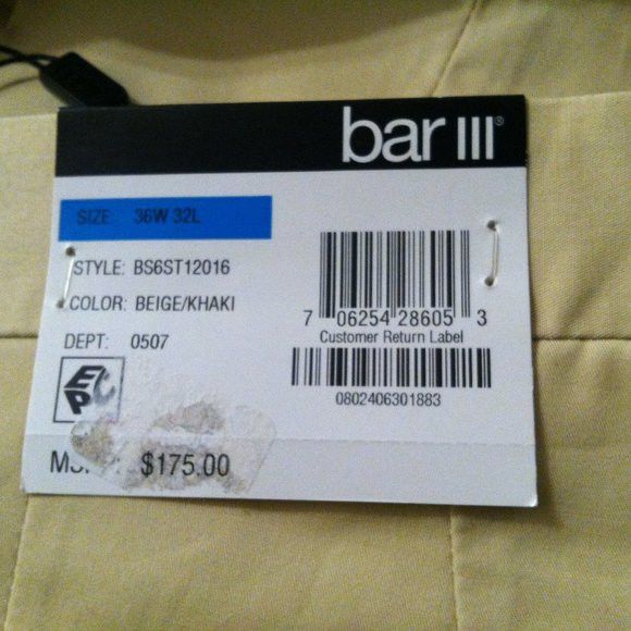 Bar III $600.00 BAR III MEN'S NEW 100%COTTON 2PC SUIT SIZE: 42S Size 42S - 13 Thumbnail