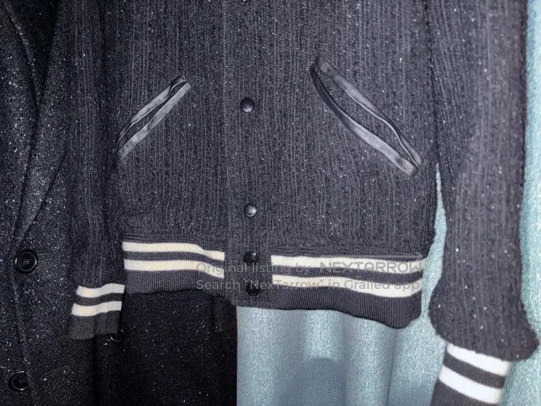 Saint Laurent Paris Saint Laurent Paris Black Samurai Sparkle Baseball Jacket Size US S / EU 44-46 / 1 - 6 Thumbnail