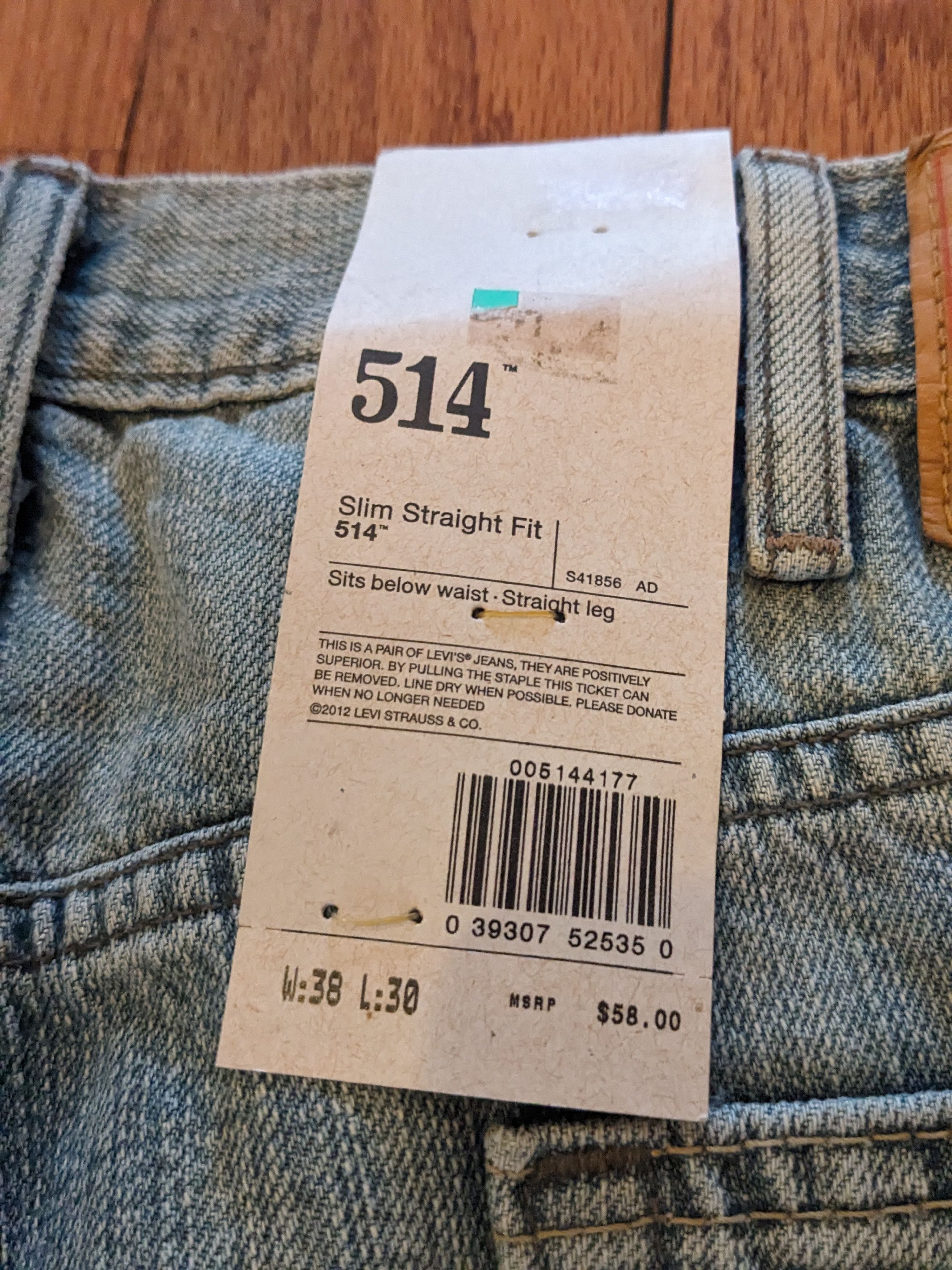 Levi's × Vintage Levis 514 Slim Straight Fit 38x30 Blue Denim Jeans Size US 38 / EU 54 - 3 Thumbnail