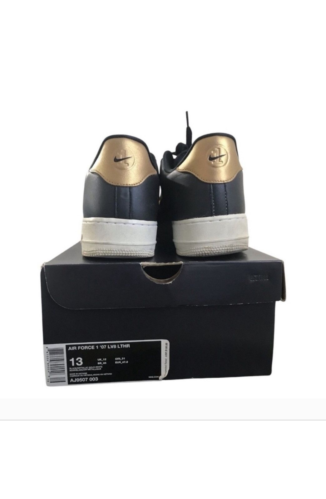 Nike Nike Air Force 1 Low Jewel BLK Metallic Gold AJ9507-003 13 Size US 13 / EU 46 - 10 Thumbnail