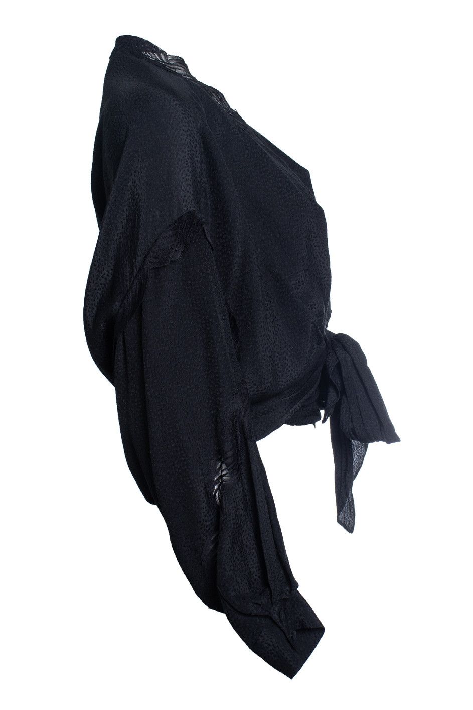 Iro IRO, black jarl wrap top with lace Size XS / US 0-2 / IT 36-38 - 4 Thumbnail