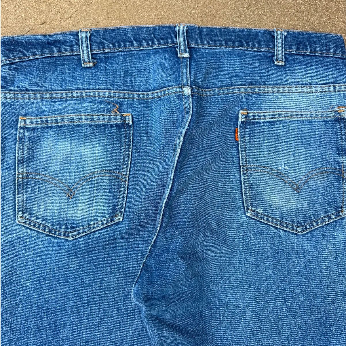 Levi's Vtg 70's Levi's 646 Orange Tab Bellbottom Flare Jeans 39x29 Size US 39 - 7 Thumbnail