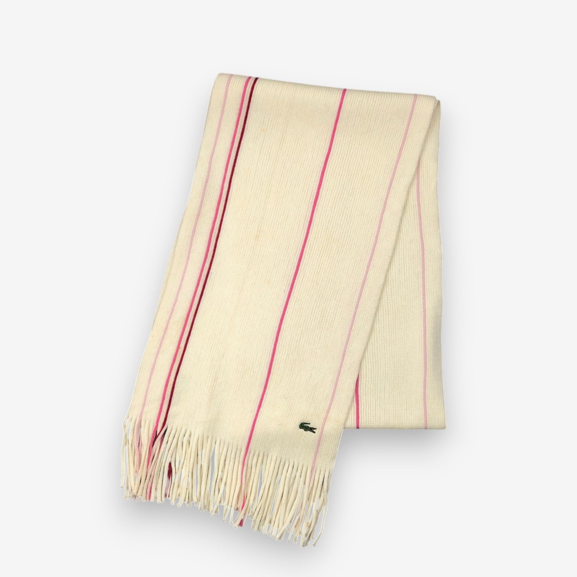 Lacoste Vintage Lacoste Scarf Muffler Wool Ribbed Knit Scarves Size ONE SIZE - 3 Thumbnail
