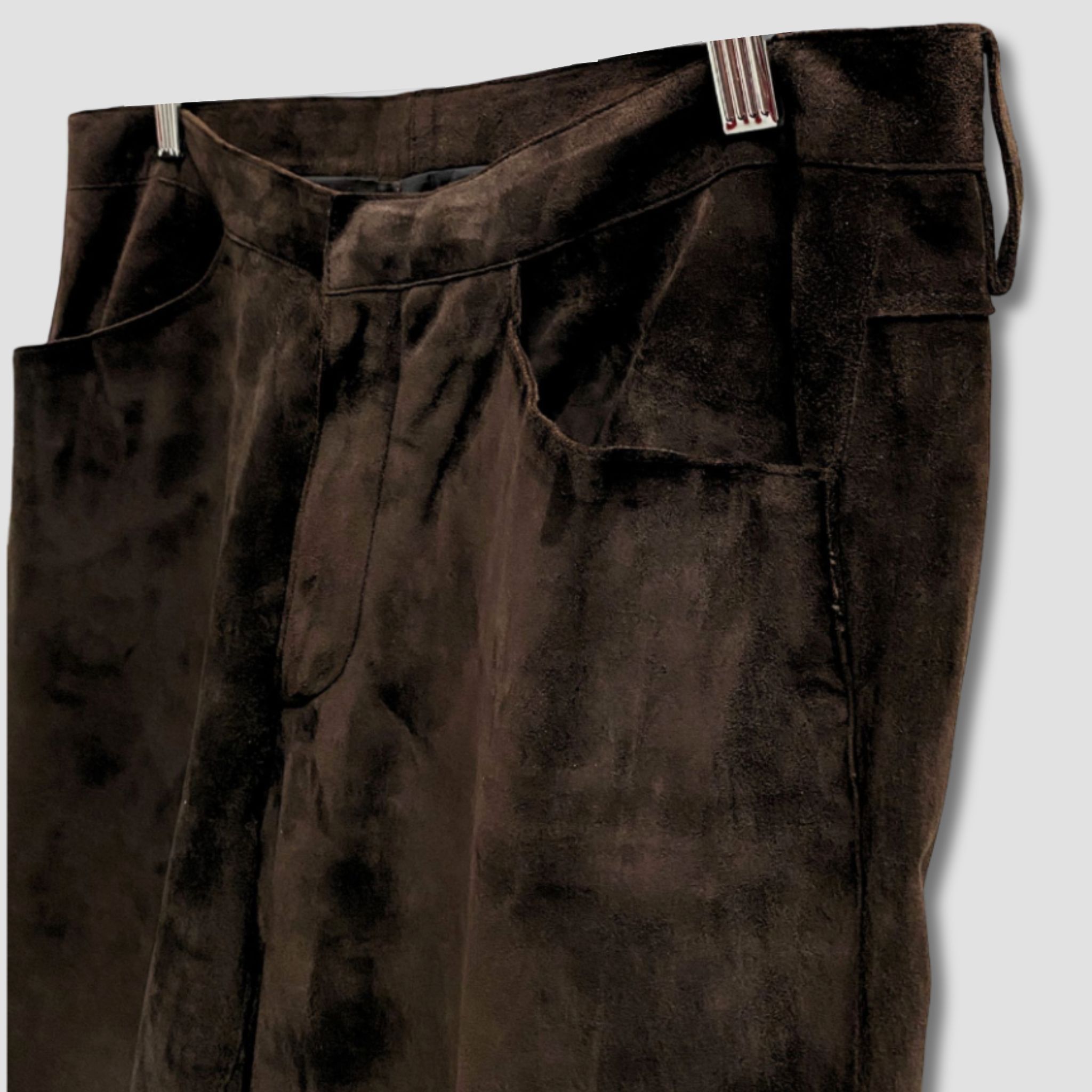 Jil Sander JIL SANDER Dark Brown Suede Leather Pants Size US 32 / EU 48 - 4 Thumbnail