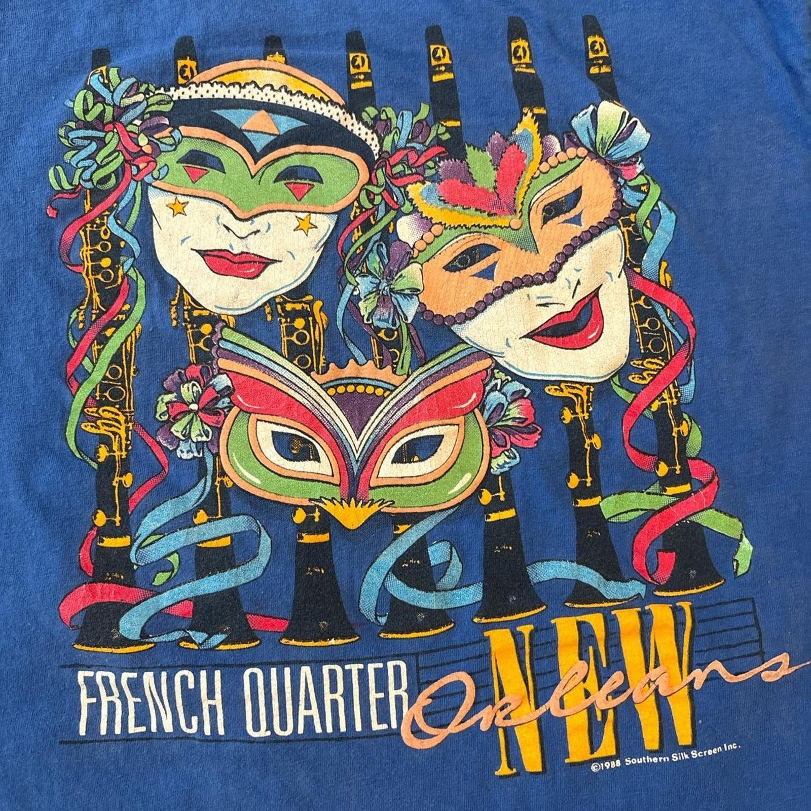 Other Blue 80s Vintage New Orleans Graphic Tee Size US XL / EU 56 / 4 - 4 Thumbnail