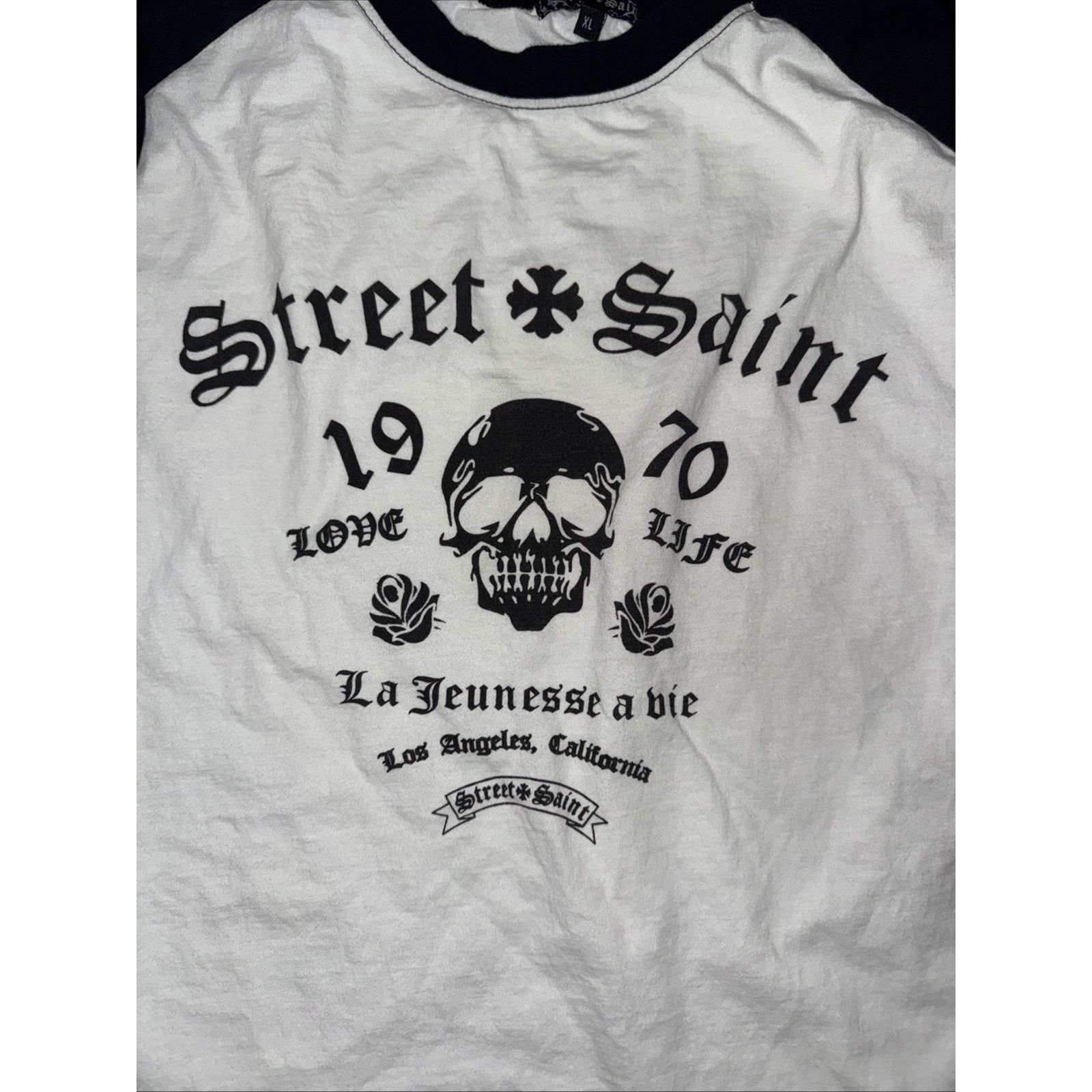 Hypebeast × Vintage Street Saint 3/4 Sleeve T-Shirt White XL 21x28 Size US XL / EU 56 / 4 - 2 Thumbnail
