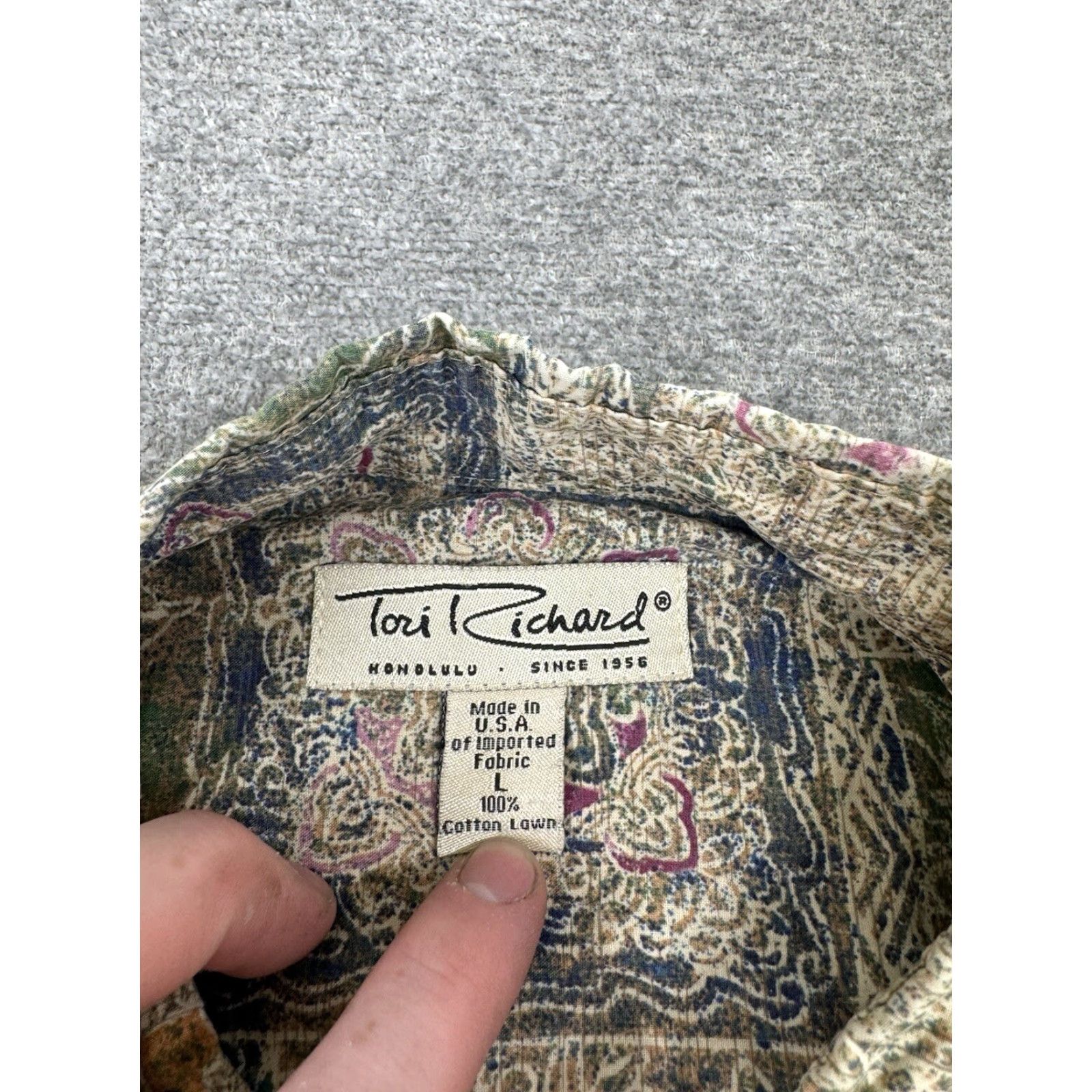 Tori Richard VINTAGE Tori Richard Shirt Mens L Green Floral Aloha USA Button Down Size US L / EU 52-54 / 3 - 5 Thumbnail