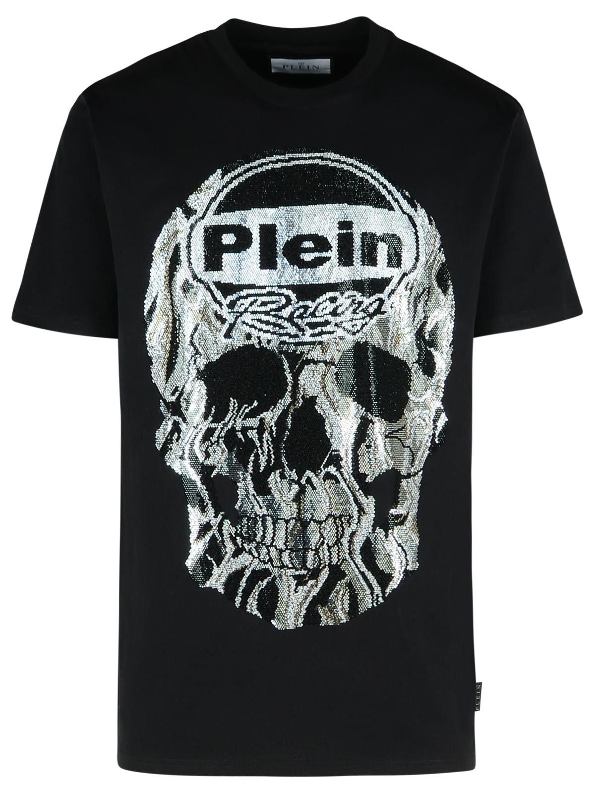 Philipp Plein PHILIPP PLEIN 'Skull Strass' Black Cotton T-Shirt Size US L / EU 52-54 / 3 - 1 Thumbnail