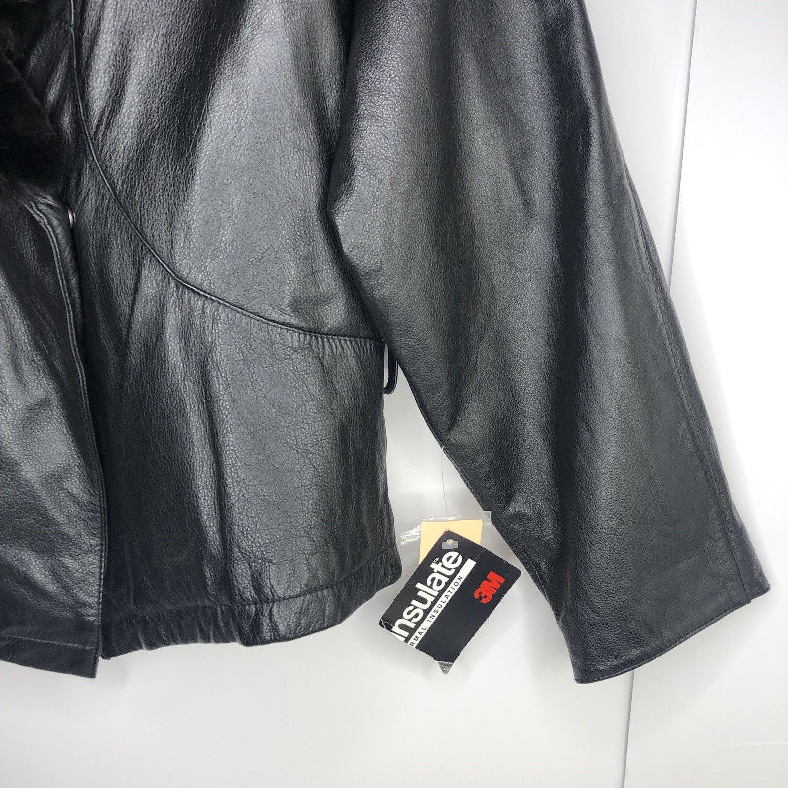 Wilson Wilsons 80s Women Black Leather Coat Jacket Sz L Insulated Size L / US 10 / IT 46 - 3 Thumbnail