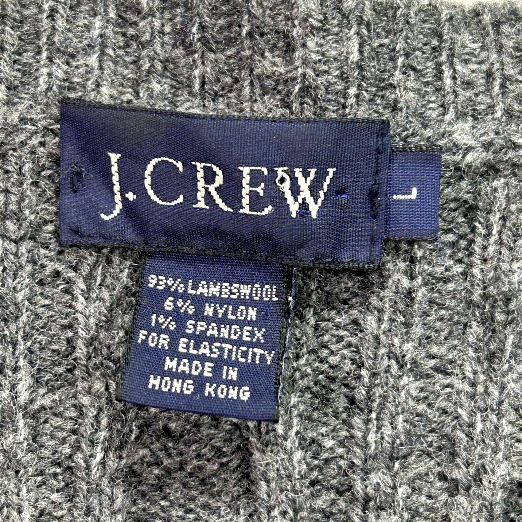 J.Crew VINTAGE J.Crew Sweater Mens Large Gray Lambswool Blend Cable-Knit Crewneck Pullover Size US L / EU 52-54 / 3 - 4 Thumbnail