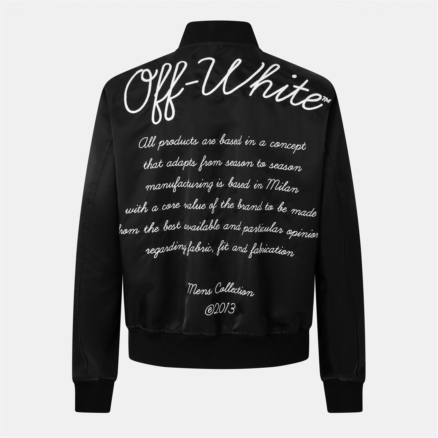 Off-White o1g2r1mq0326 Monogram Bomber Jacket in Black Size US M / EU 48-50 / 2 - 2 Thumbnail