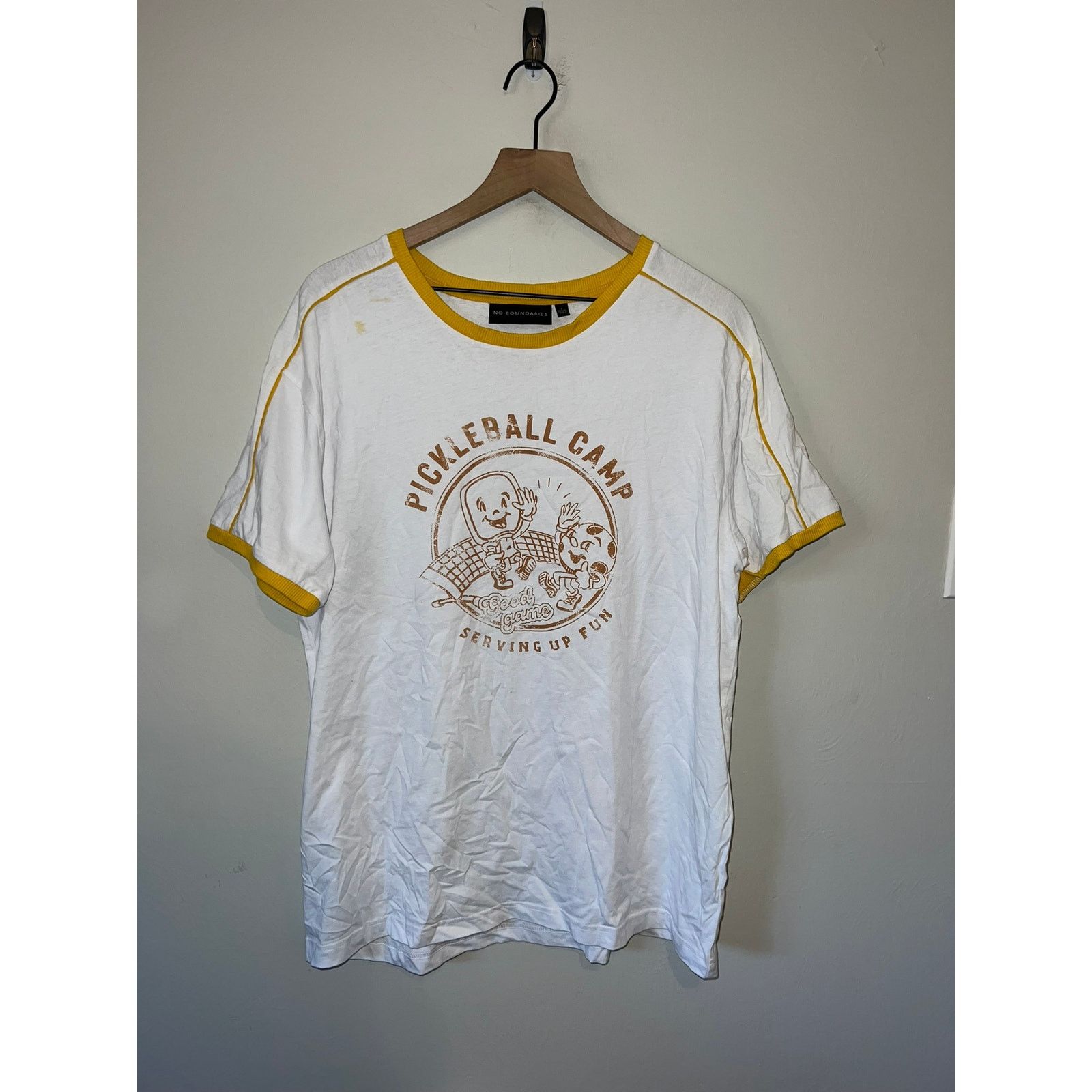Vintage Pickleball Shirt Camp Serving Up Fun Ringer Tee Graphic L Size US L / EU 52-54 / 3 - 1 Thumbnail