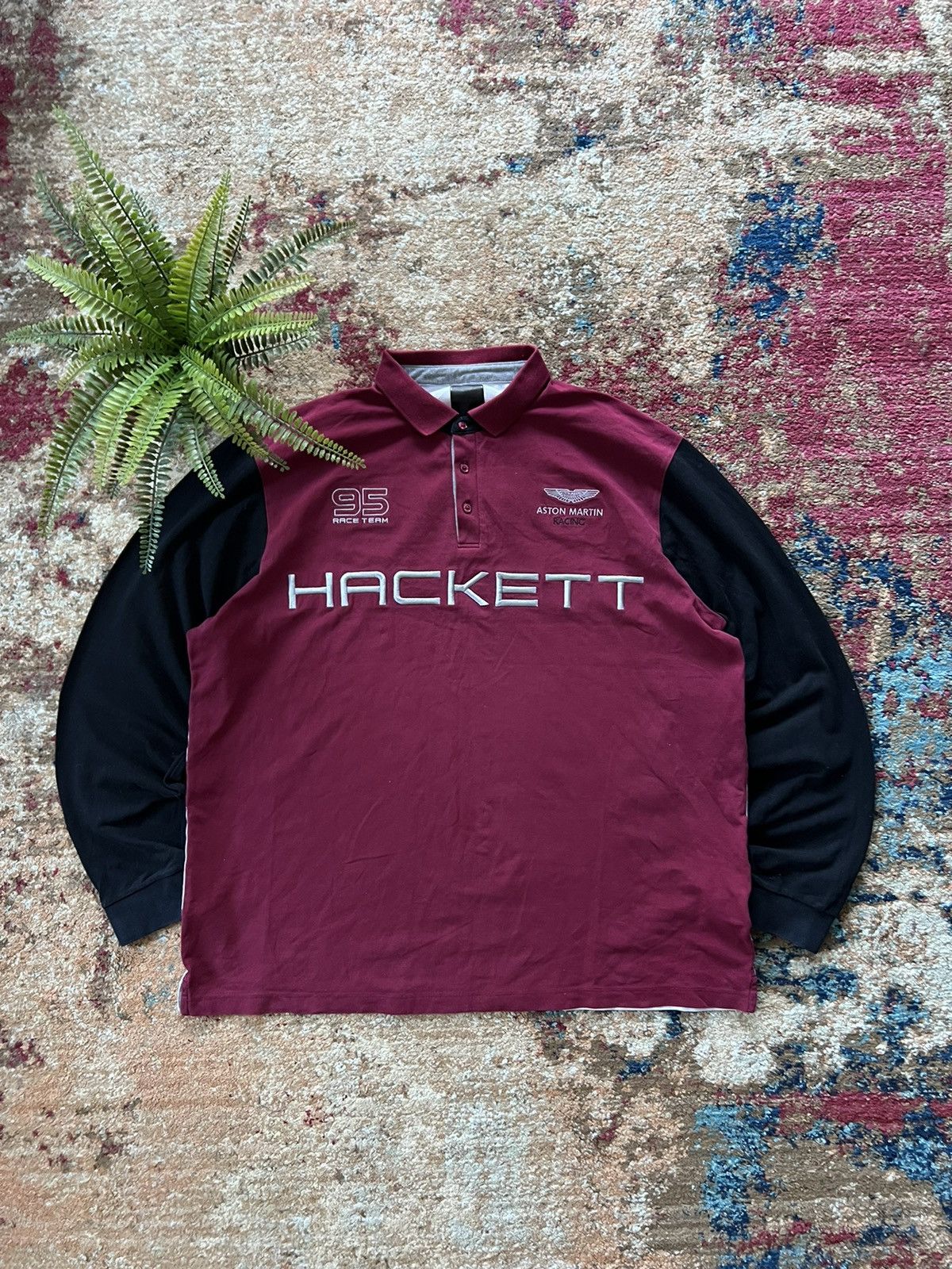 Hackett × Vintage 🎴 90’s ASTON MARTIN RACING HACKETT Y2K LONGSLEEVE POLO Size US XL / EU 56 / 4 - 1 Thumbnail