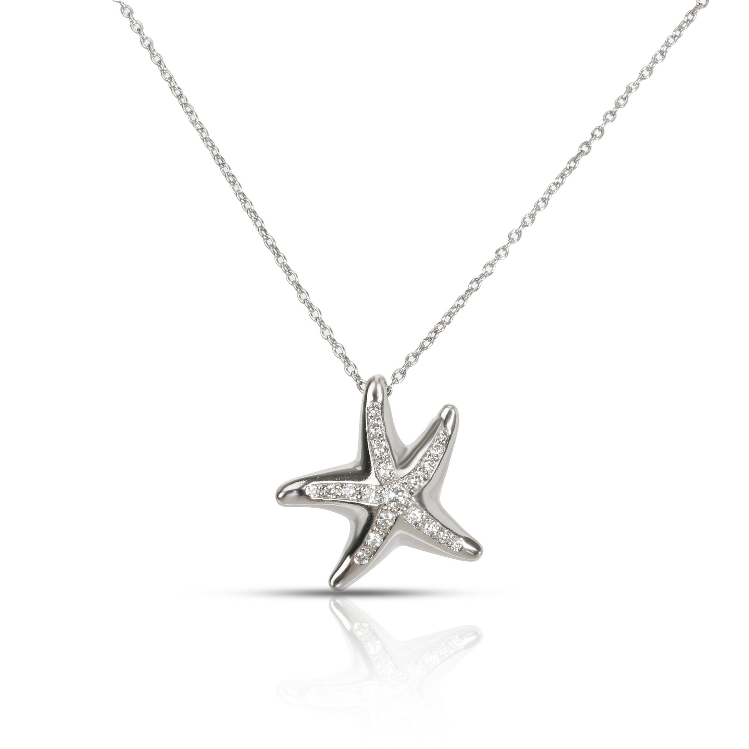 Tiffany & Co. Mini-Mini Starfish Diamond Pendant in Platinum 0.13 CTW
