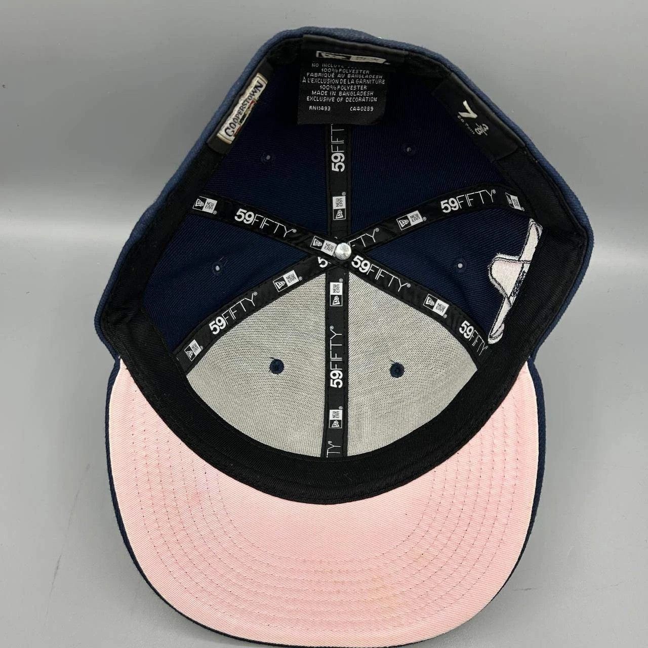 New Era Los Angeles LA Dodgers Hat Men 7 3/8 Blue Pink MLB Fitted Size ONE SIZE - 2 Thumbnail