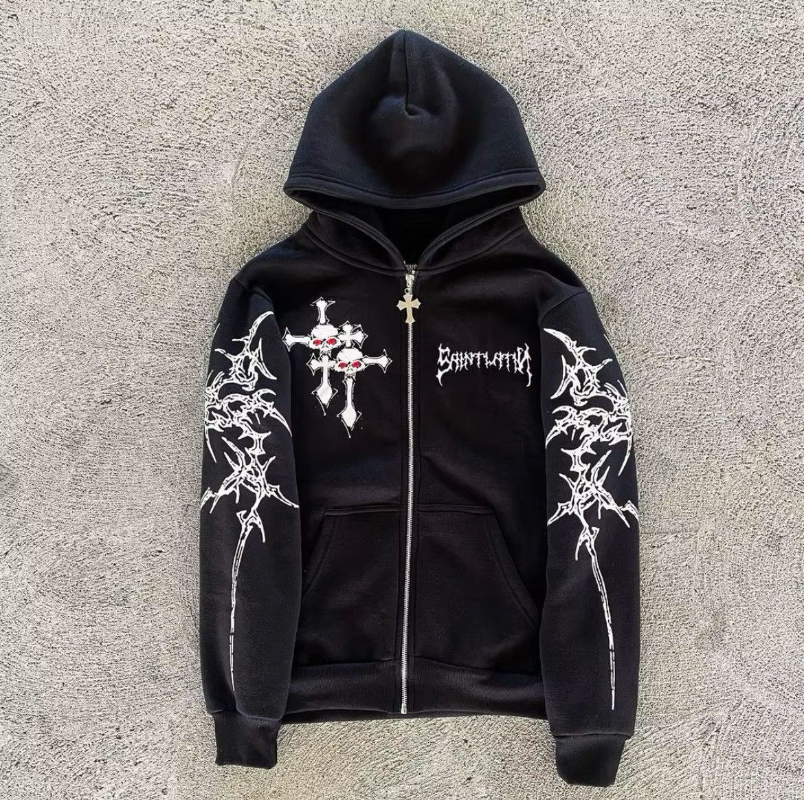 Designer × Japanese Brand Y2K Hoodie Printed Pullover Sweatshirt Size US M / EU 48-50 / 2 - 1 Thumbnail